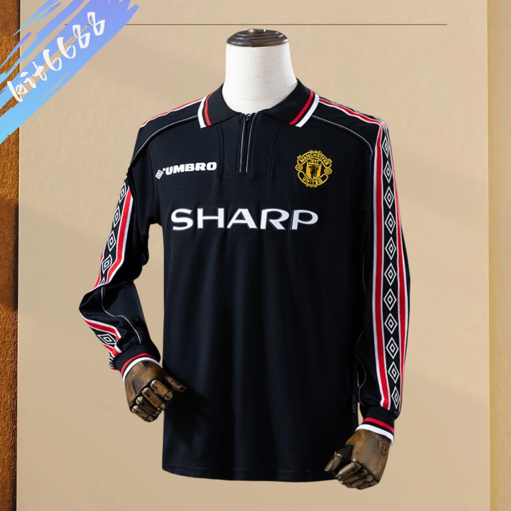 98/99 Manchester United Black long sleeved retro football jersey