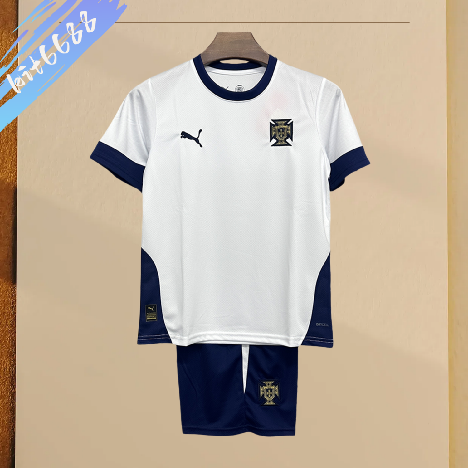2025/2026 Portugal National Team White Training Suit Children's Football Jersey (Kids Kit  socks)