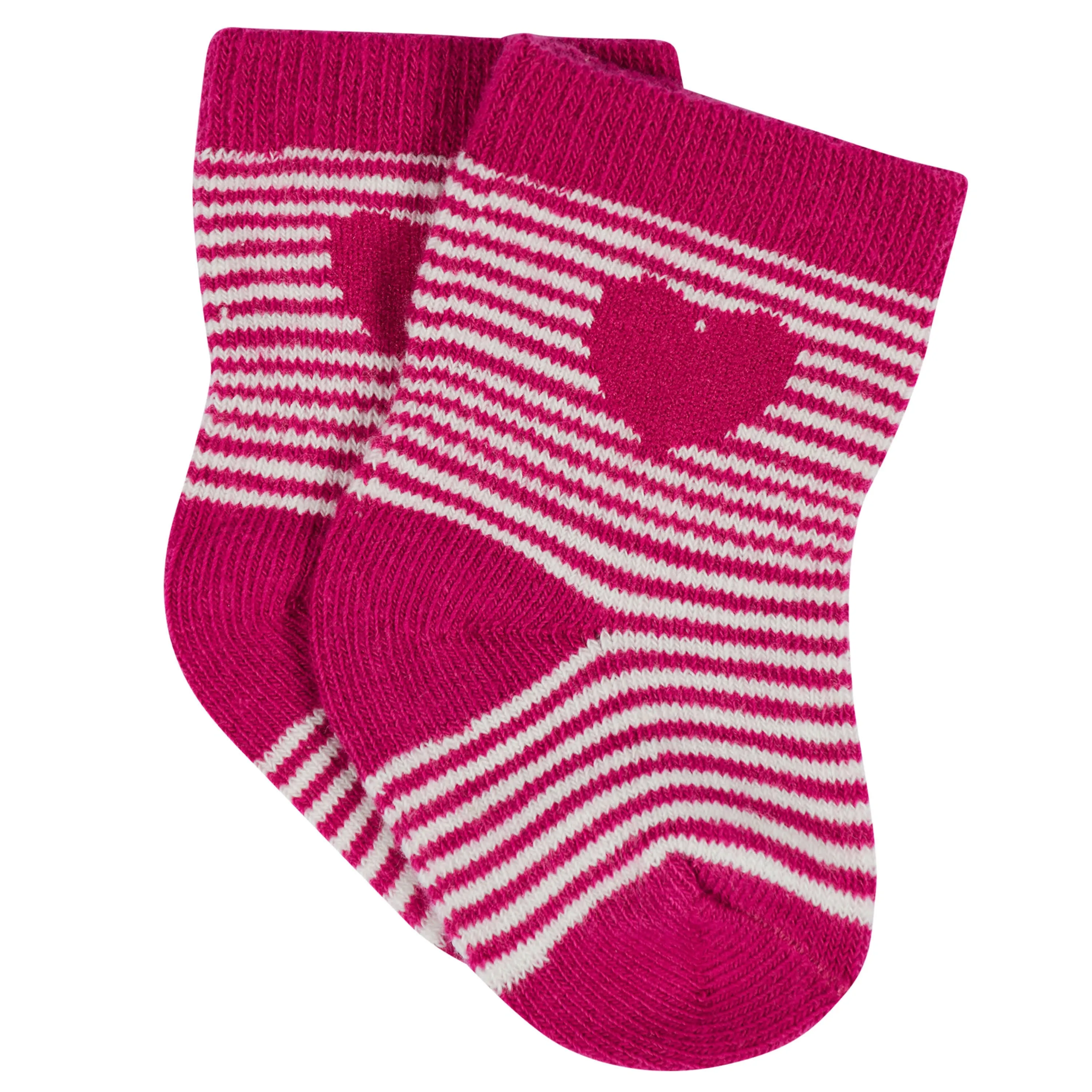 12-Pack Baby & Toddler Girls Floral Fox Jersey Crew Wiggle Proof Socks