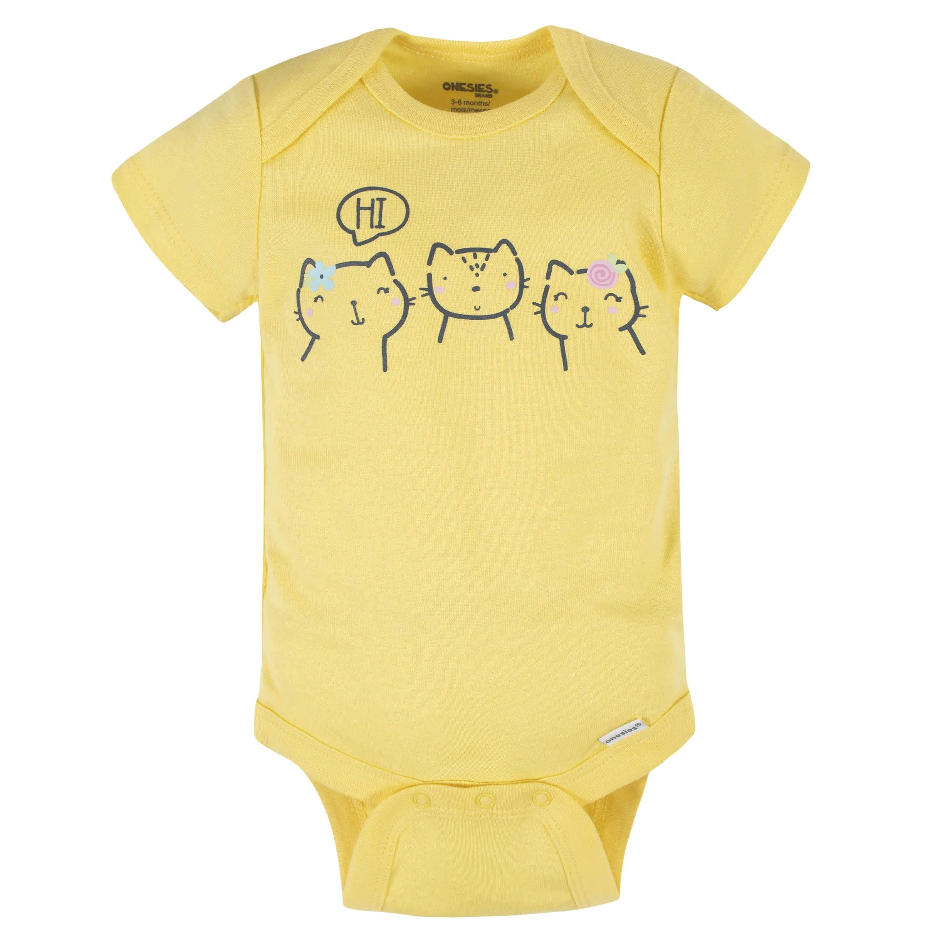 6-Piece Baby Girls Cat Onesies Brand Bodysuit & Sleep N' Play Set