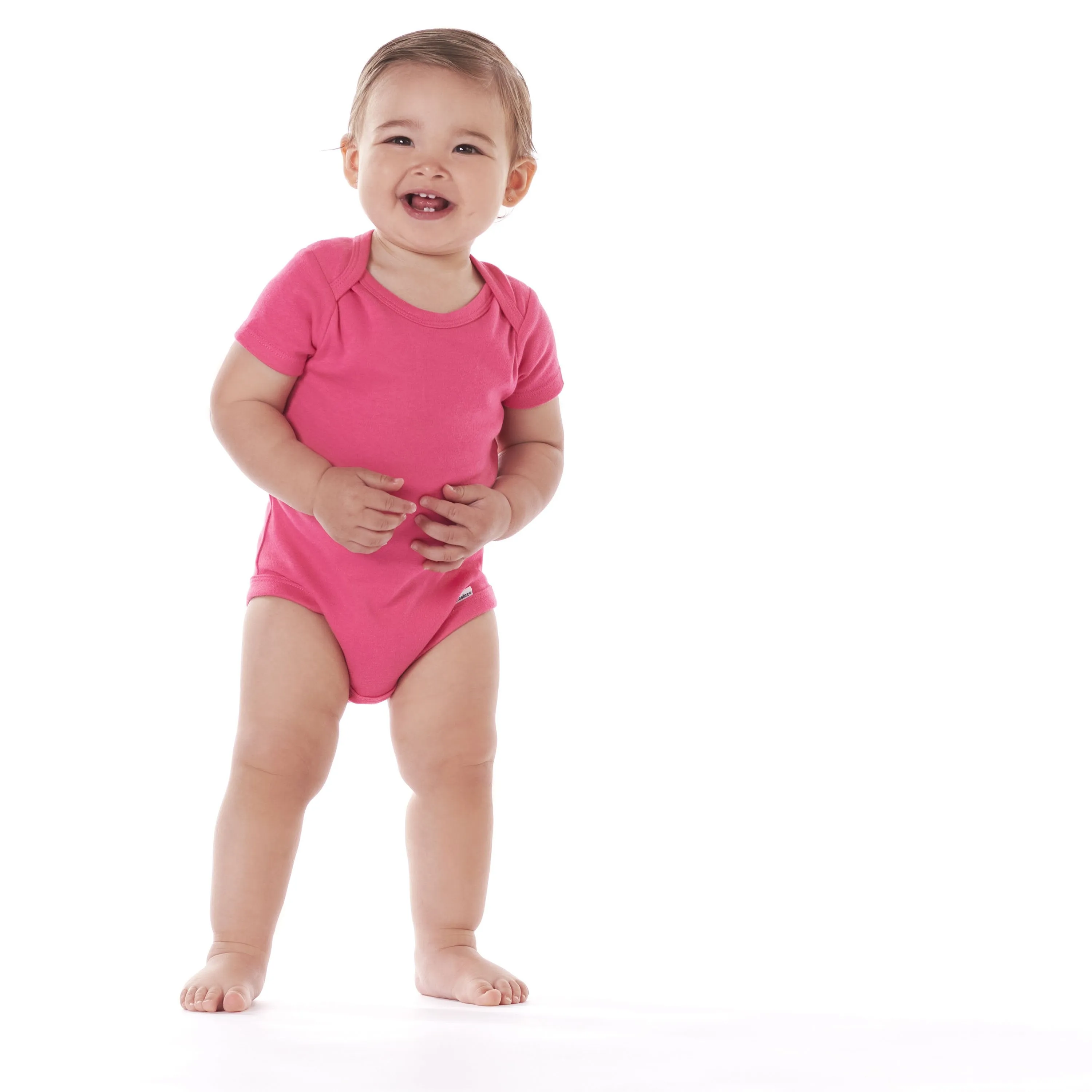 5-Pack Baby Hot Pink Premium Short Sleeve Onesies Bodysuits