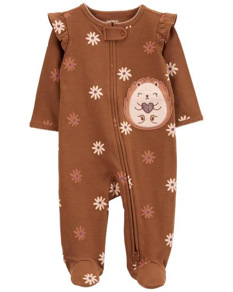 Carter's Baby Floral Hedgehog 2-Way Zip Cotton Sleep & Play