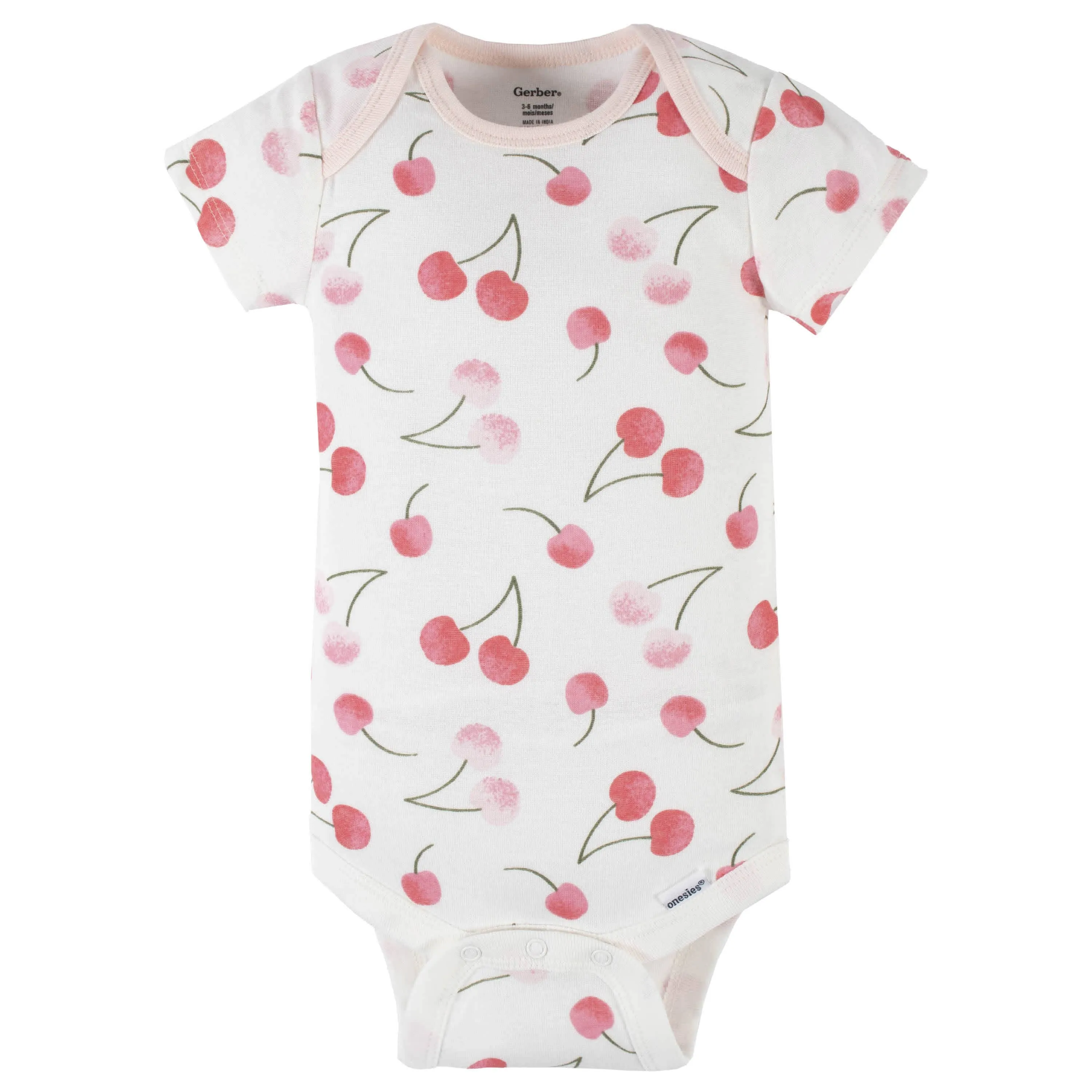 4-Pack Baby Girls Cherry Kisses Short Sleeve Onesies Bodysuits