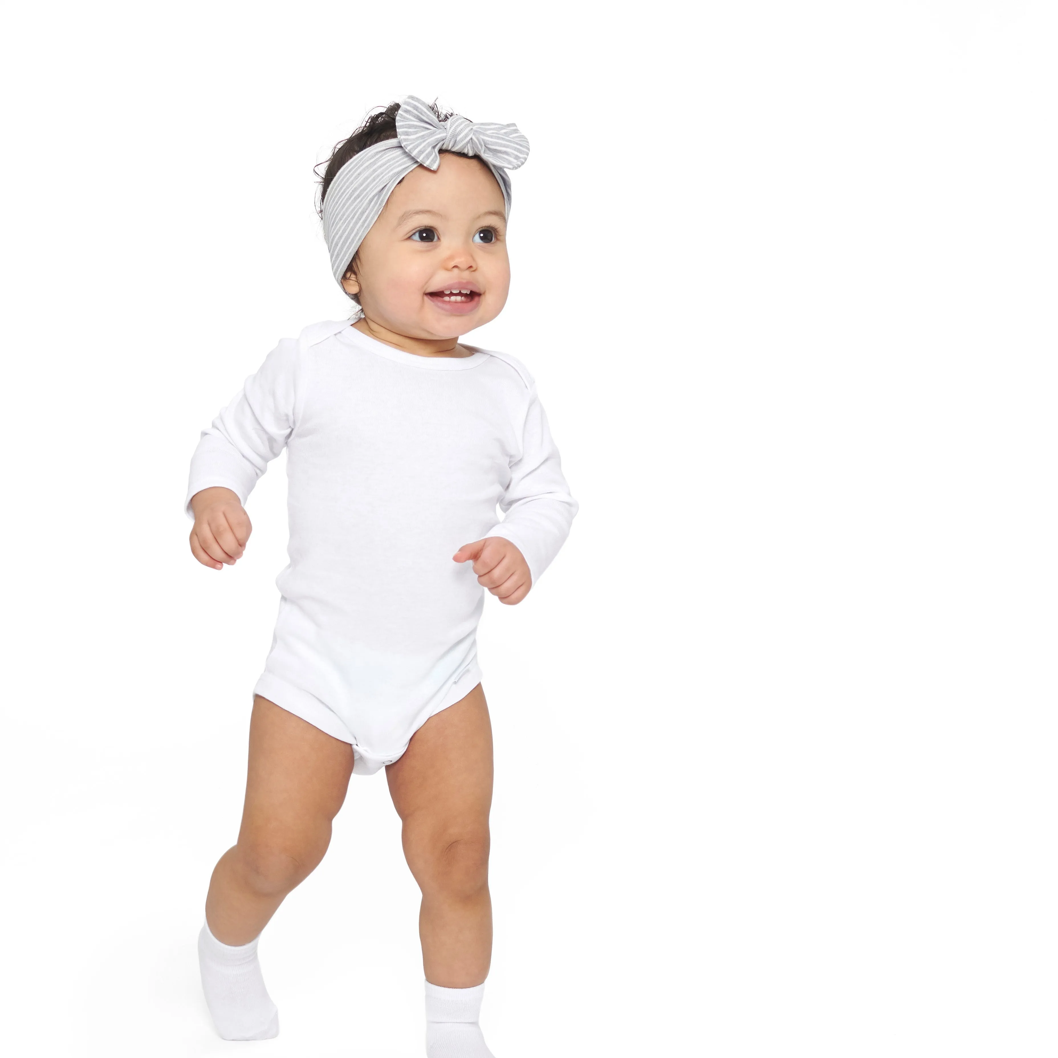 6-Pack Baby White Long-Sleeve Onesies Bodysuits
