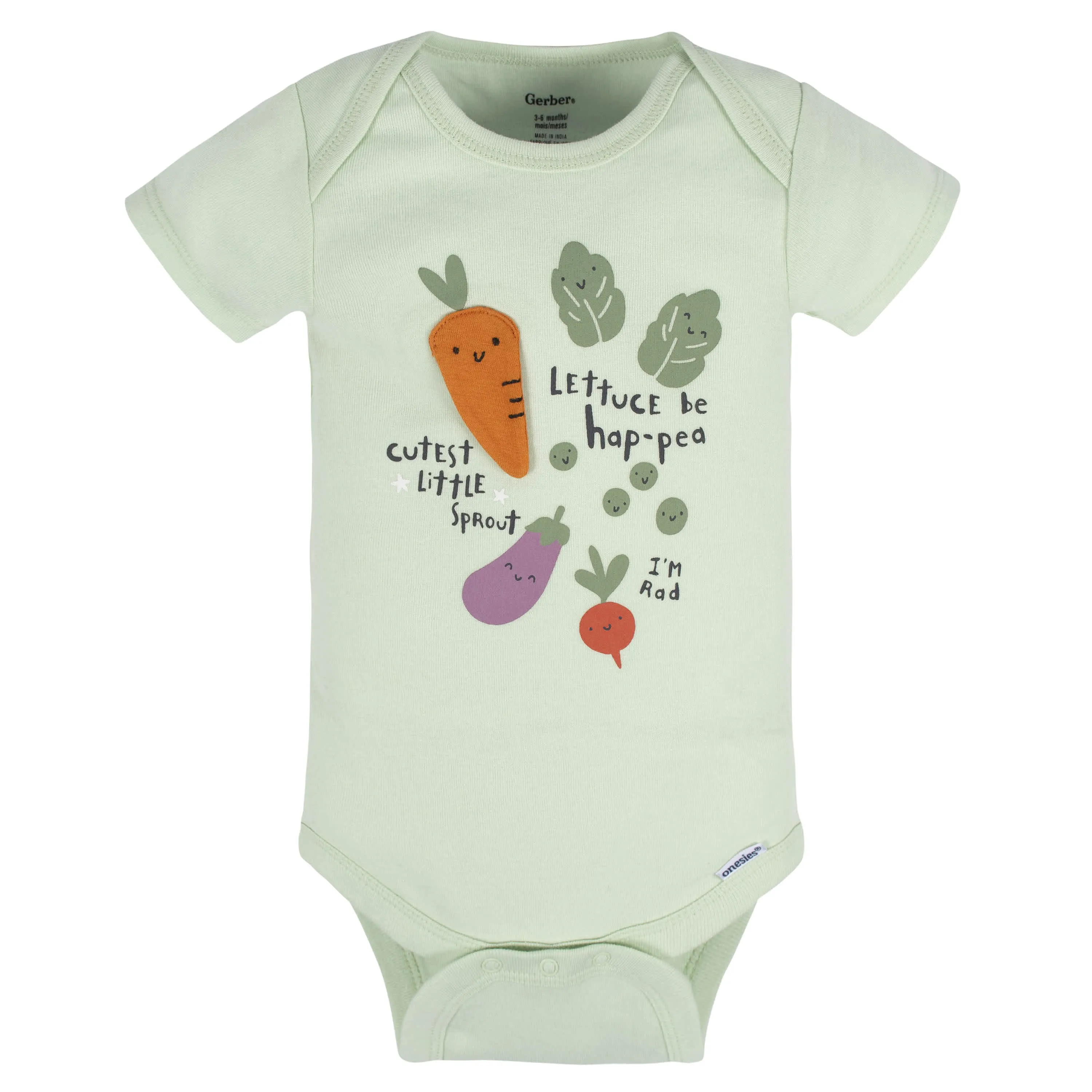 8-Pack Baby Neutral Happy Veggies Onesies Bodysuits