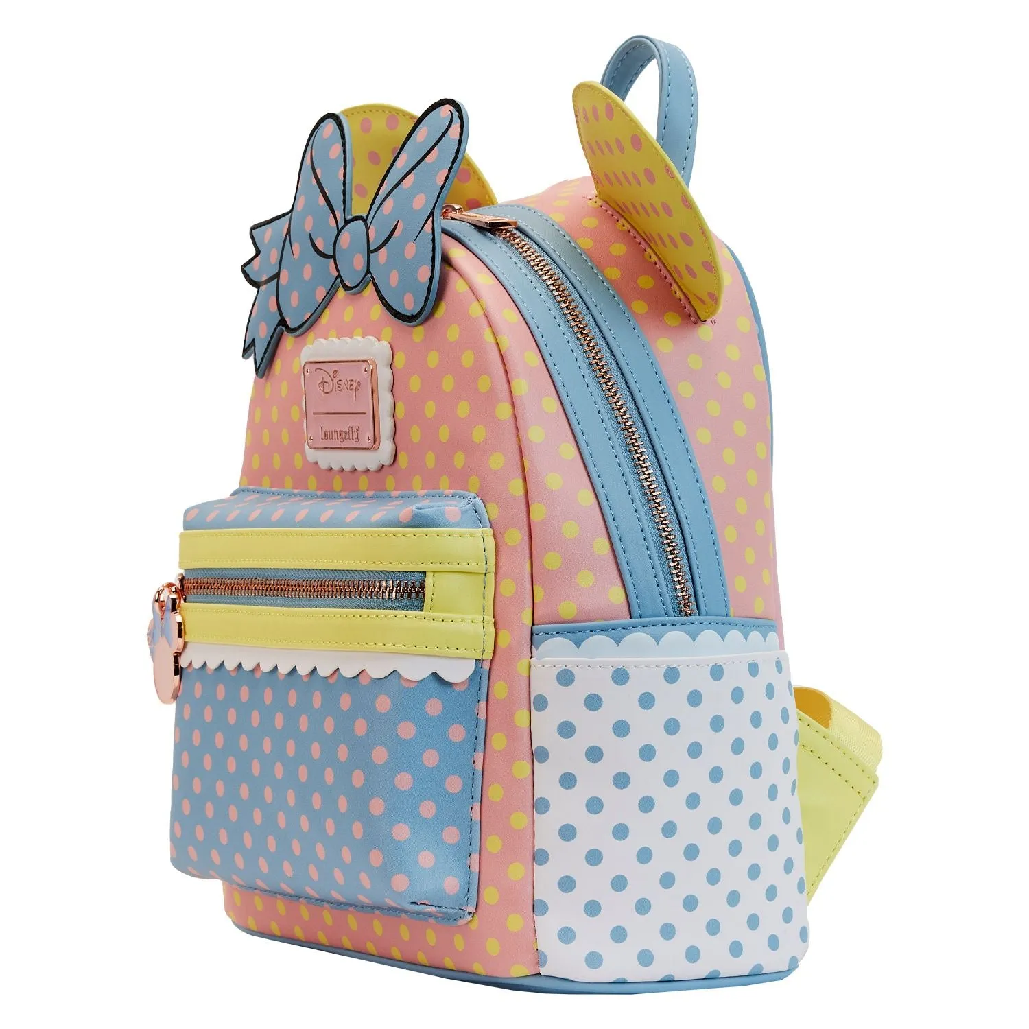 Minnie Pastel Color Block Dots Loungefly Mini Backpack.