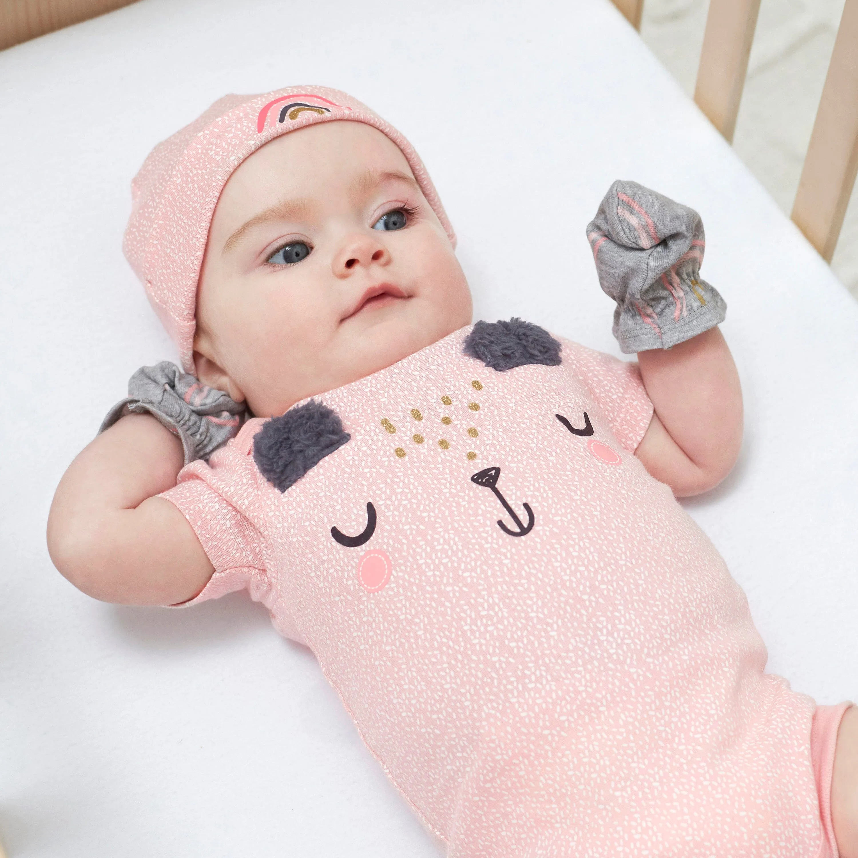 8-Pack Baby Girls Bear Short Sleeve Onesies Bodysuits