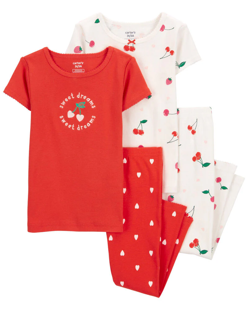 Carter's 4-Piece Cherry 100% Snug Fit Cotton Pyjamas