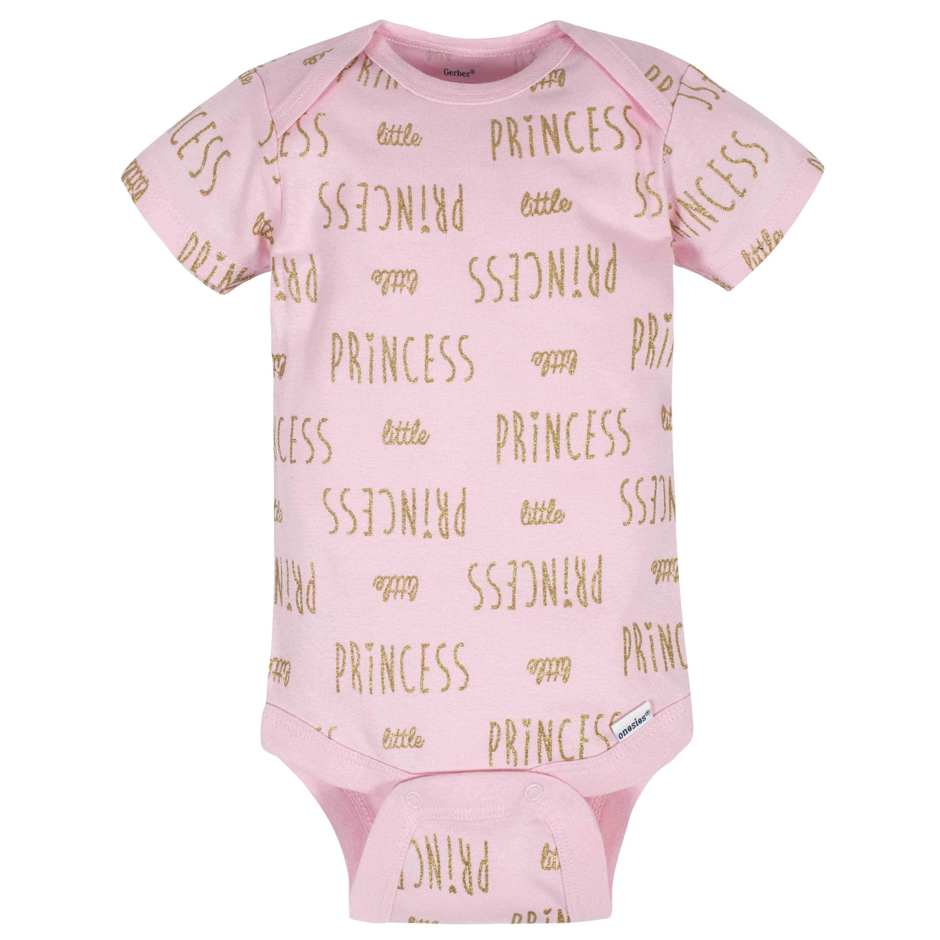 8-Pack Baby Girls Princess Short Sleeve Onesies Bodysuits