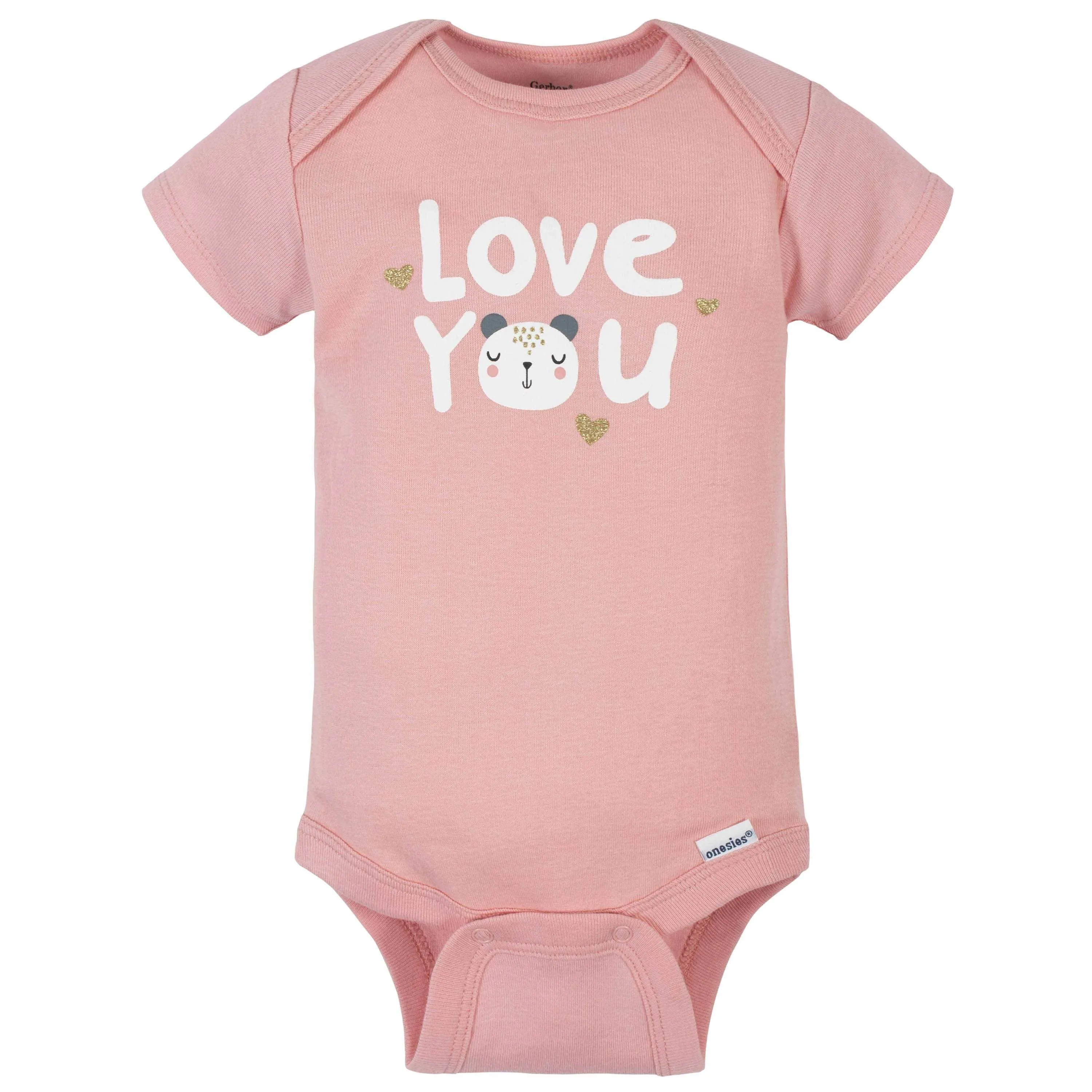 8-Pack Baby Girls Bear Short Sleeve Onesies Bodysuits