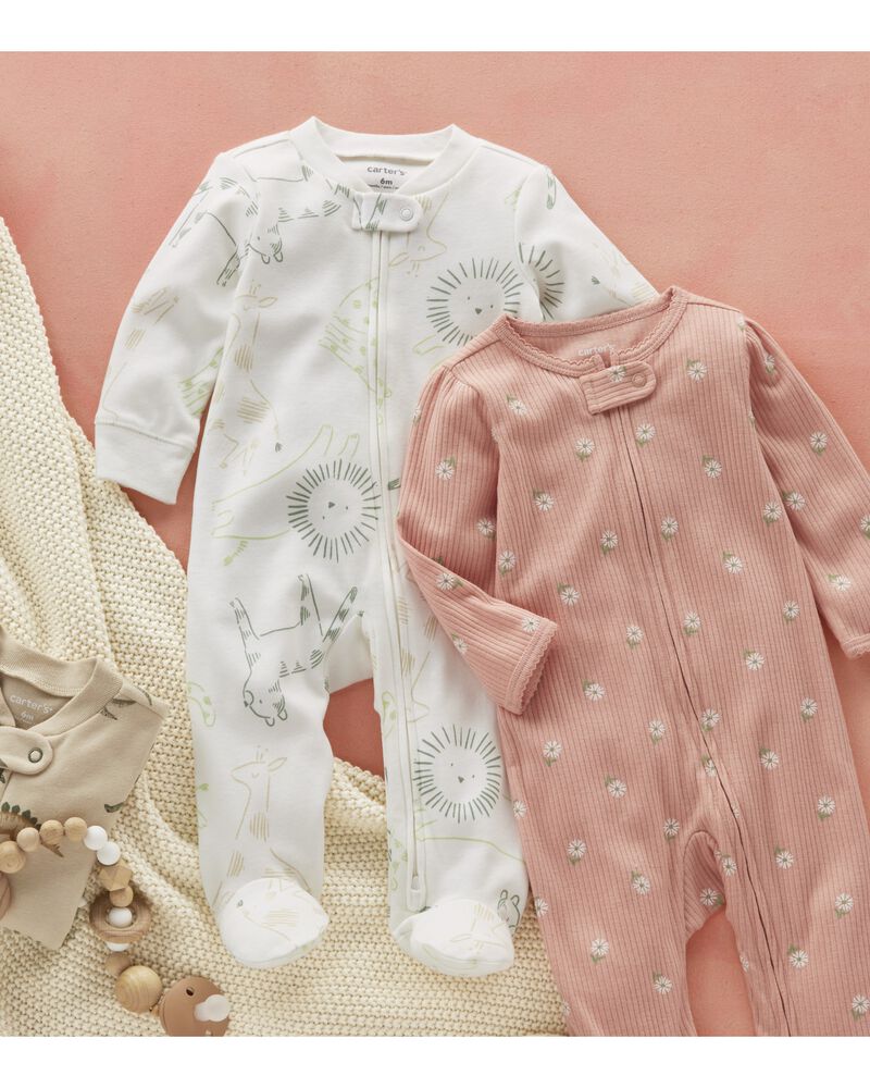 Carter's Baby Animal Print Snap-Up Cotton Sleep and Play