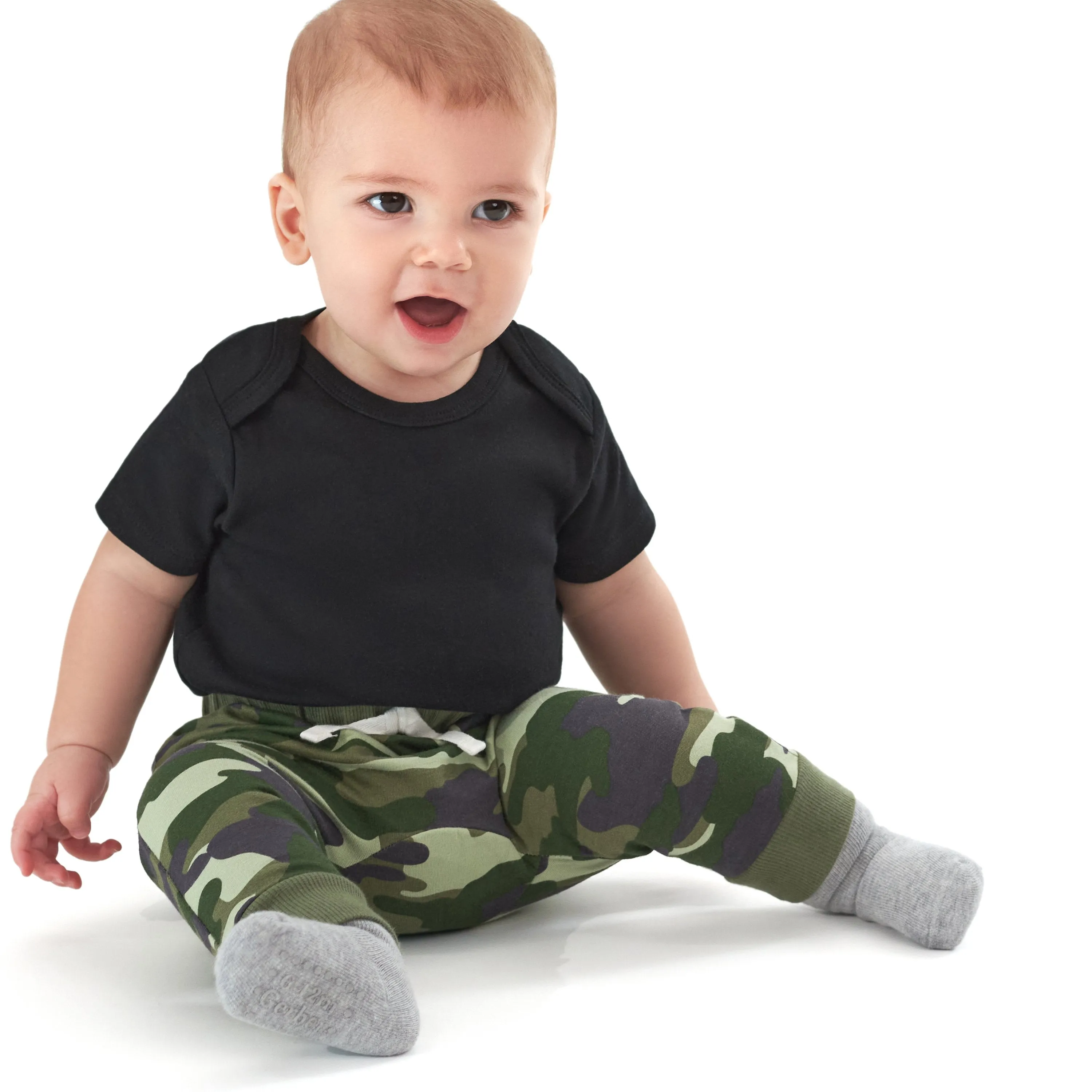 8-Pack Baby & Toddler Gray Heather Wiggle Proof Jersey Crew Socks