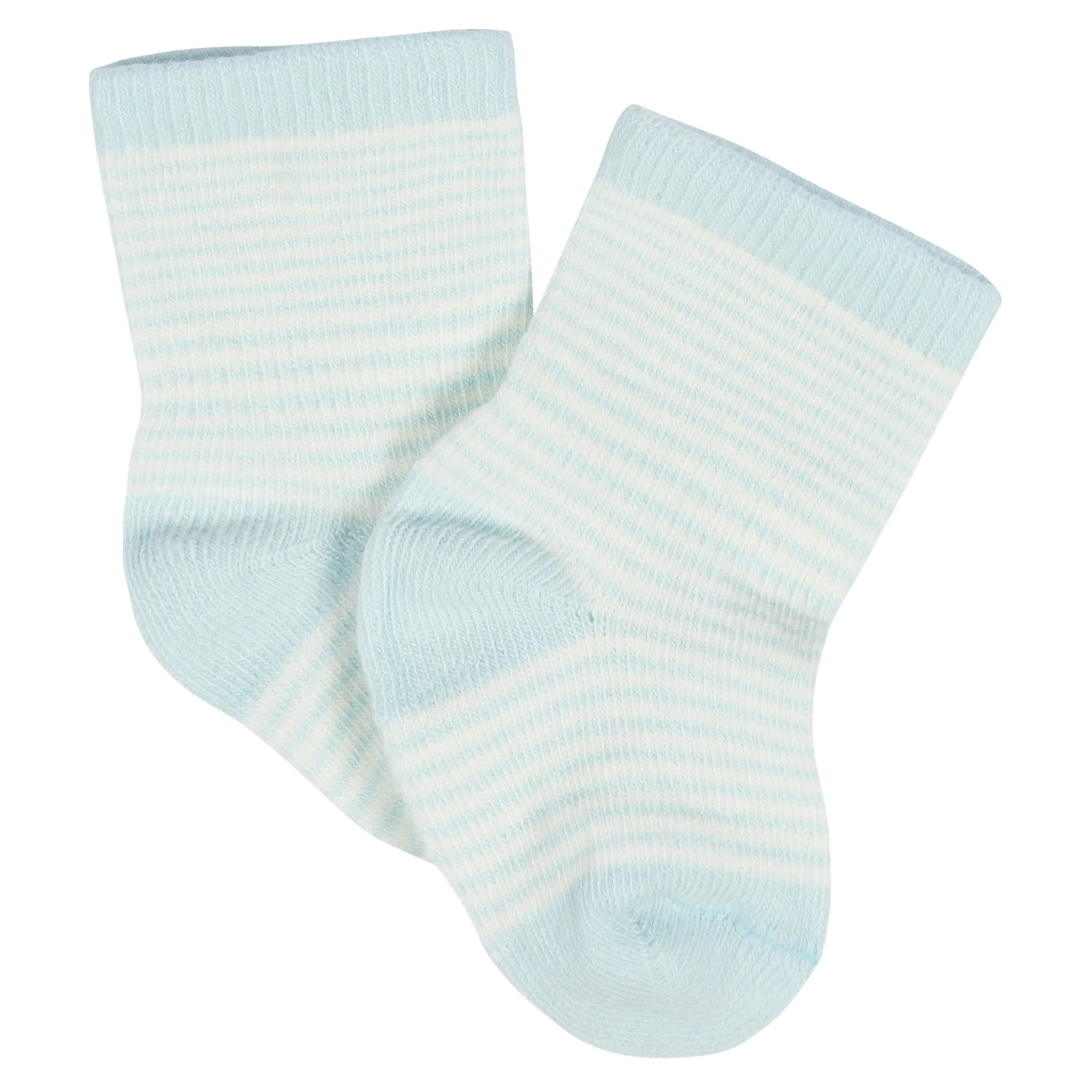 8-Pack Baby Girls Lavender Garden Jersey Wiggle Proof Socks