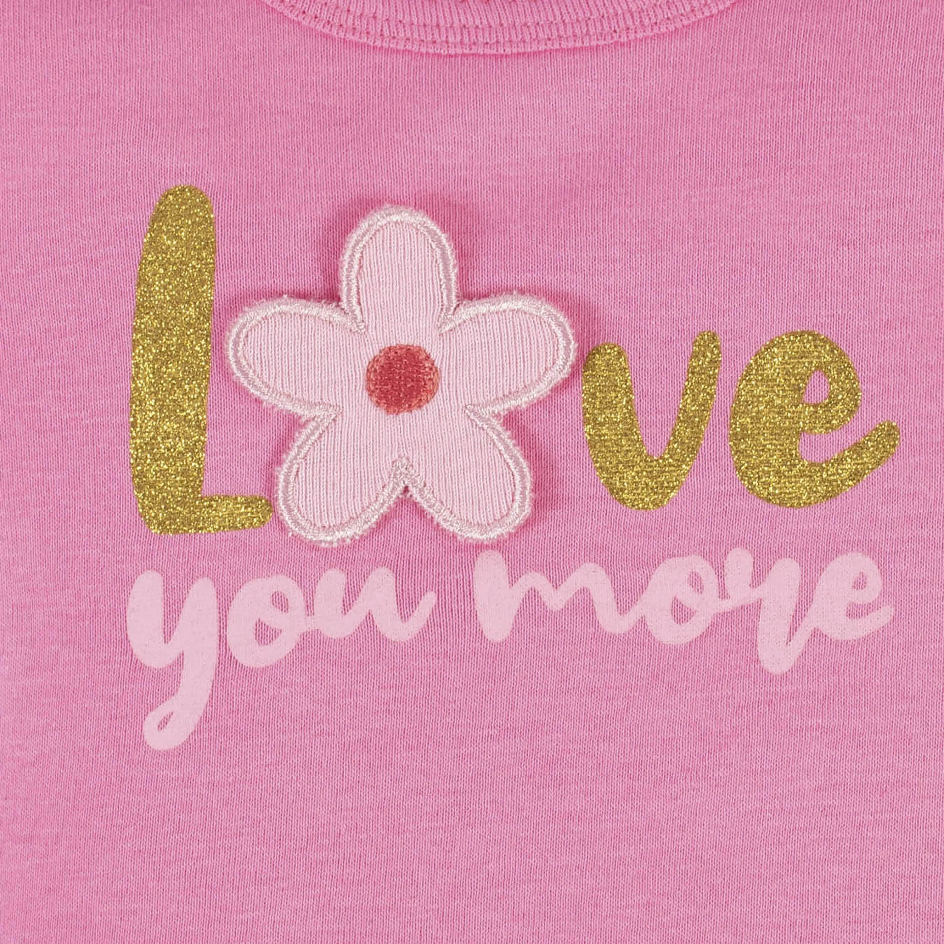 4-Piece Baby Girls Summer Blossom Onesies Bodysuit, Tee, Skort & Pant Set