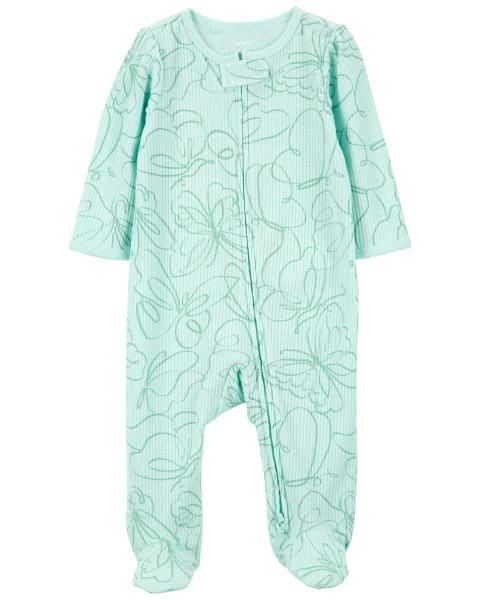 Carter's Baby Butterfly 2-Way Zip Cotton Blend Sleep & Play