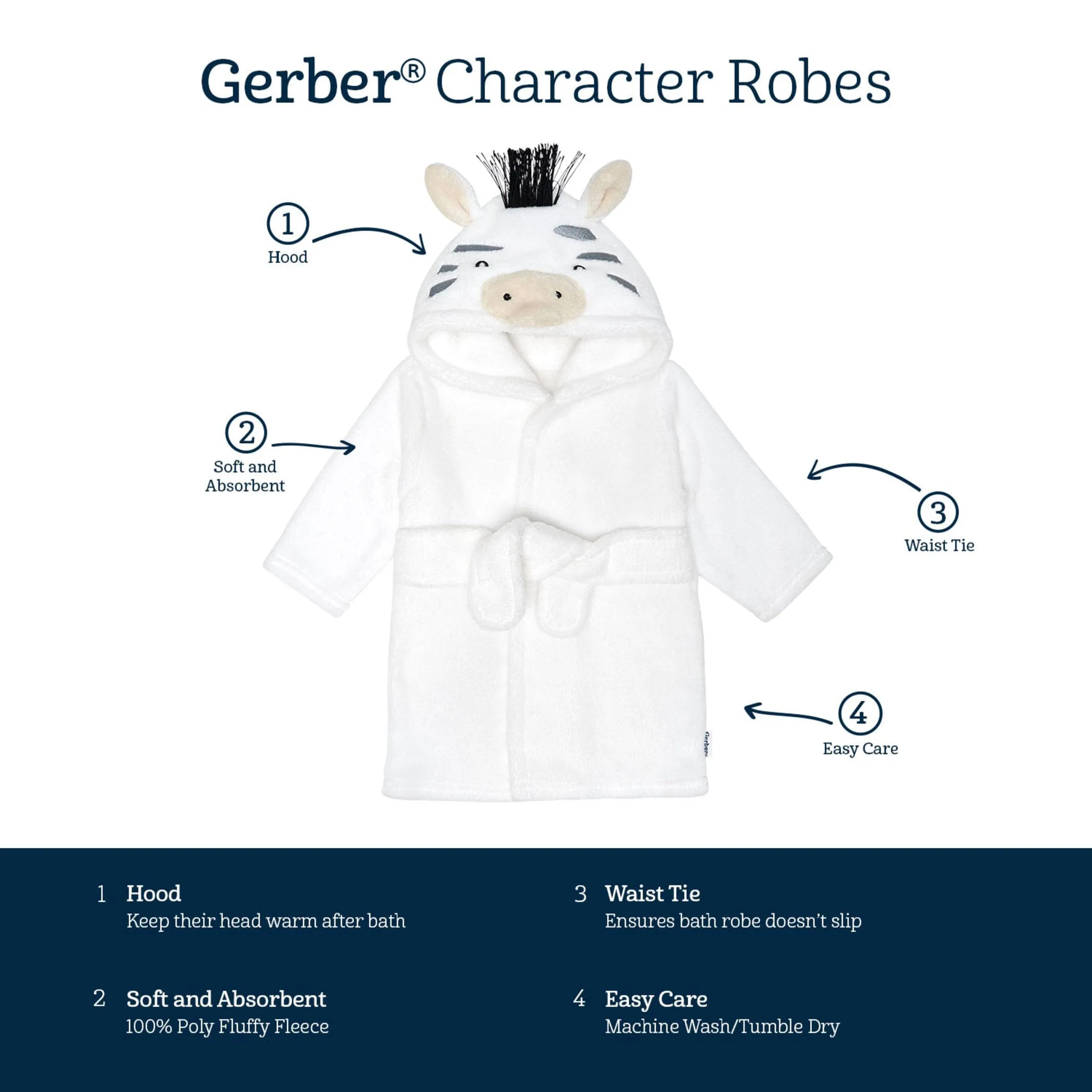 Baby Neutral Zebra Robe