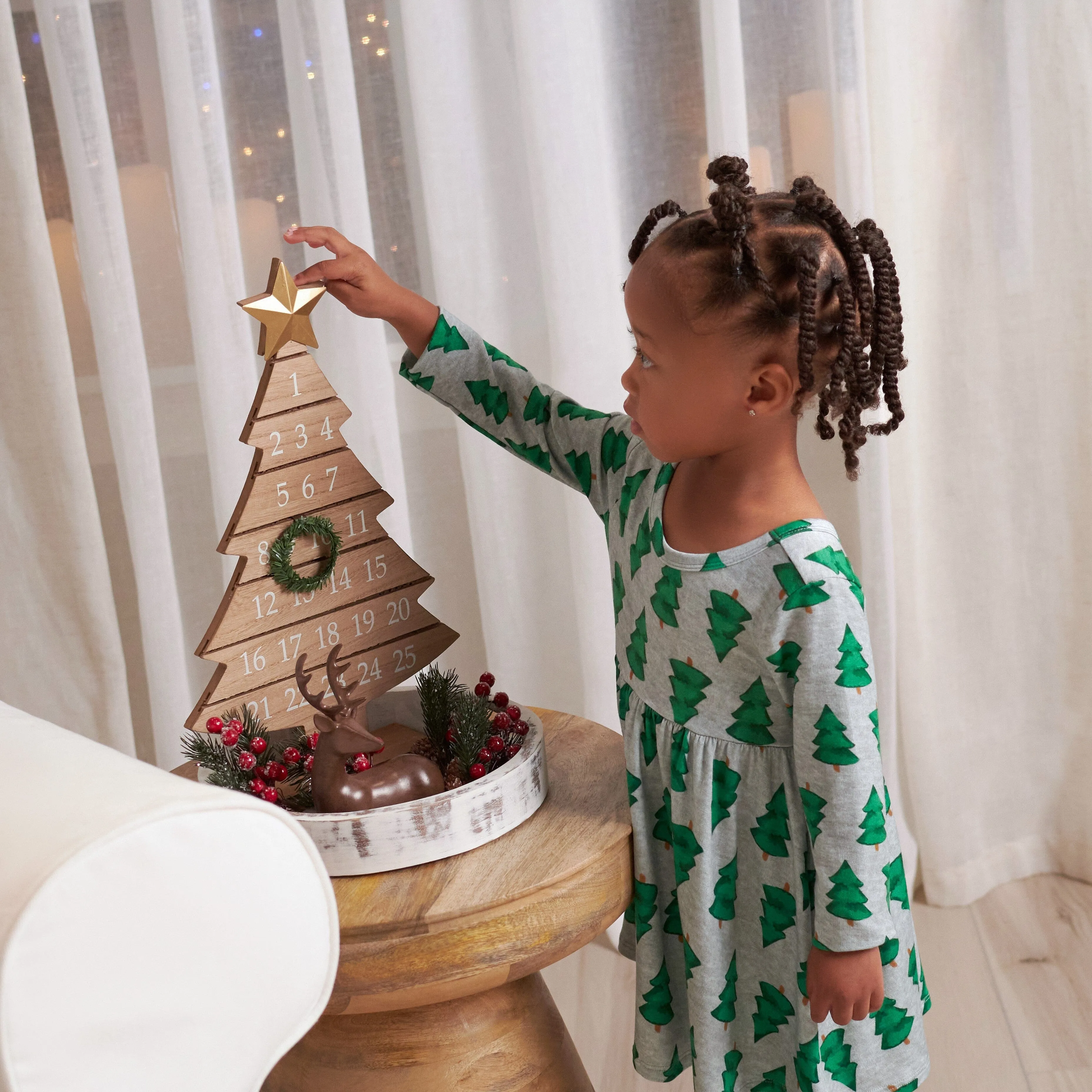 Infant & Toddler Girls Spruce Buttery Soft Viscose Made from Eucalyptus Holiday Twirl Dress