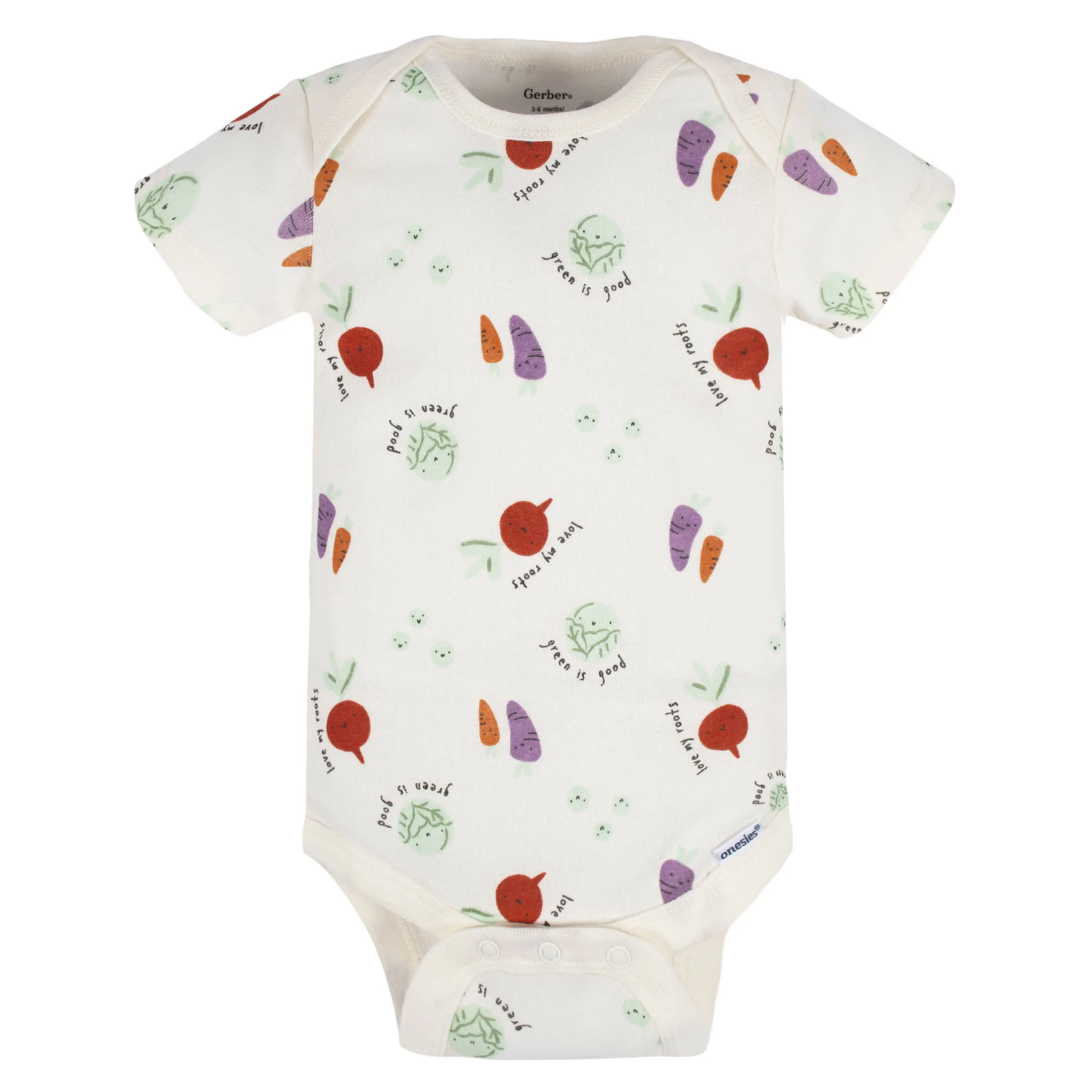 8-Pack Baby Neutral Happy Veggies Onesies Bodysuits