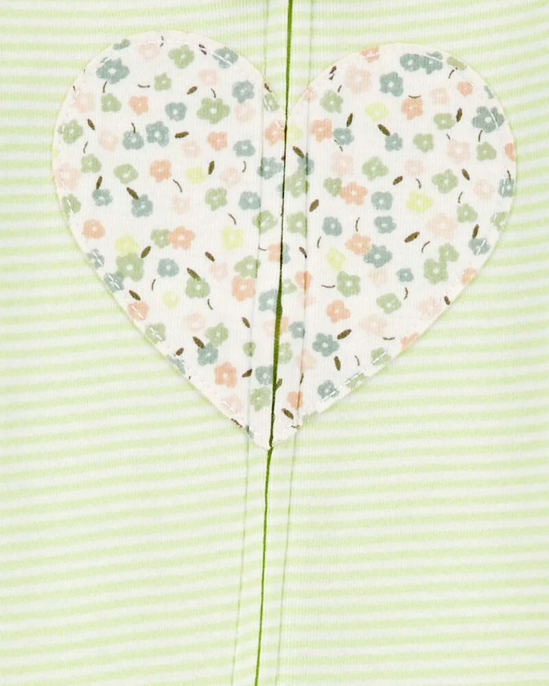 Carter's 1-Piece Heart 100% Snug Fit Cotton Footie Pyjamas