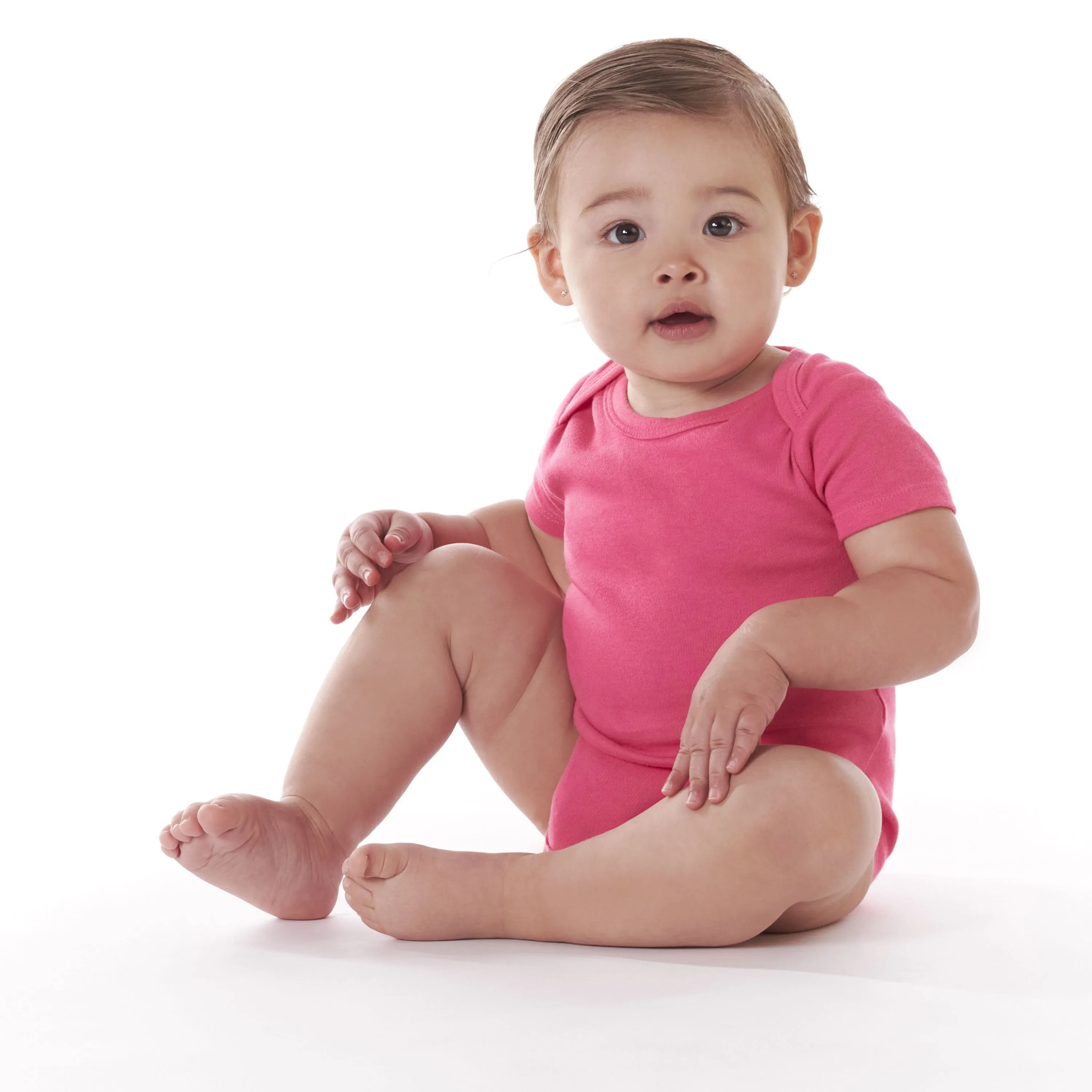 5-Pack Baby Hot Pink Premium Short Sleeve Onesies Bodysuits