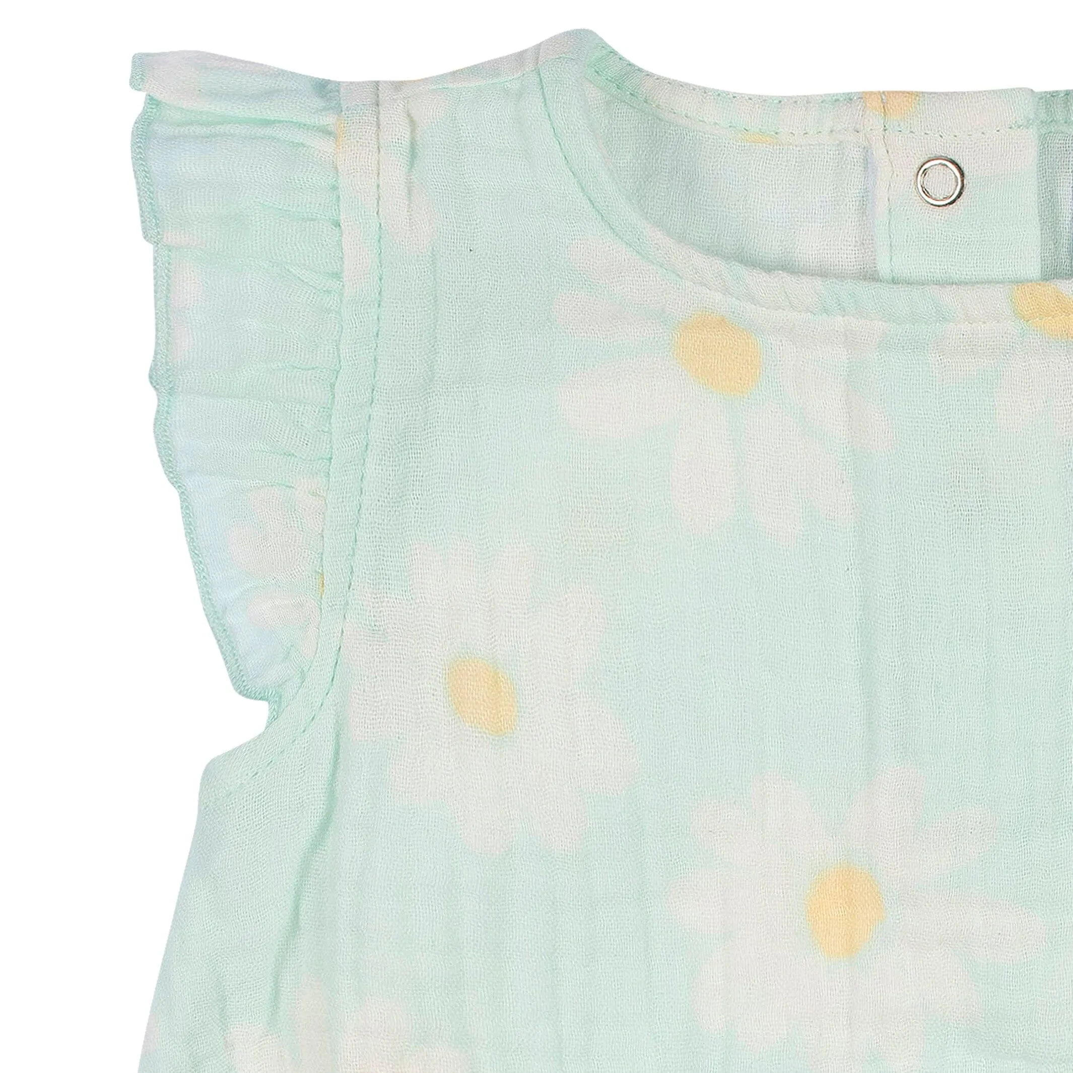 Baby Girls Daisies Gauze Sunsuit Romper