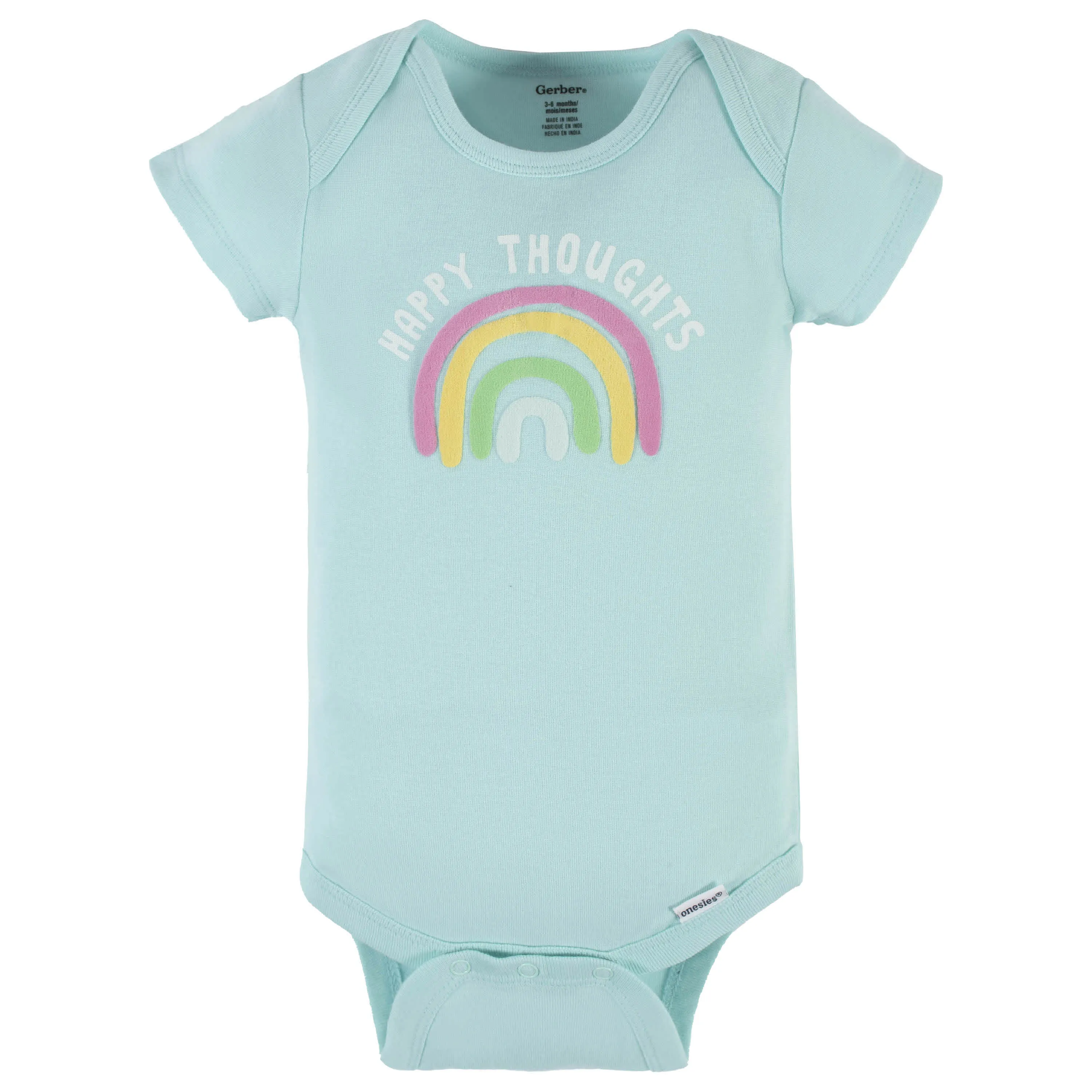 4-Pack Baby Girls Dots Of Rainbows Short Sleeve Onesies Bodysuits