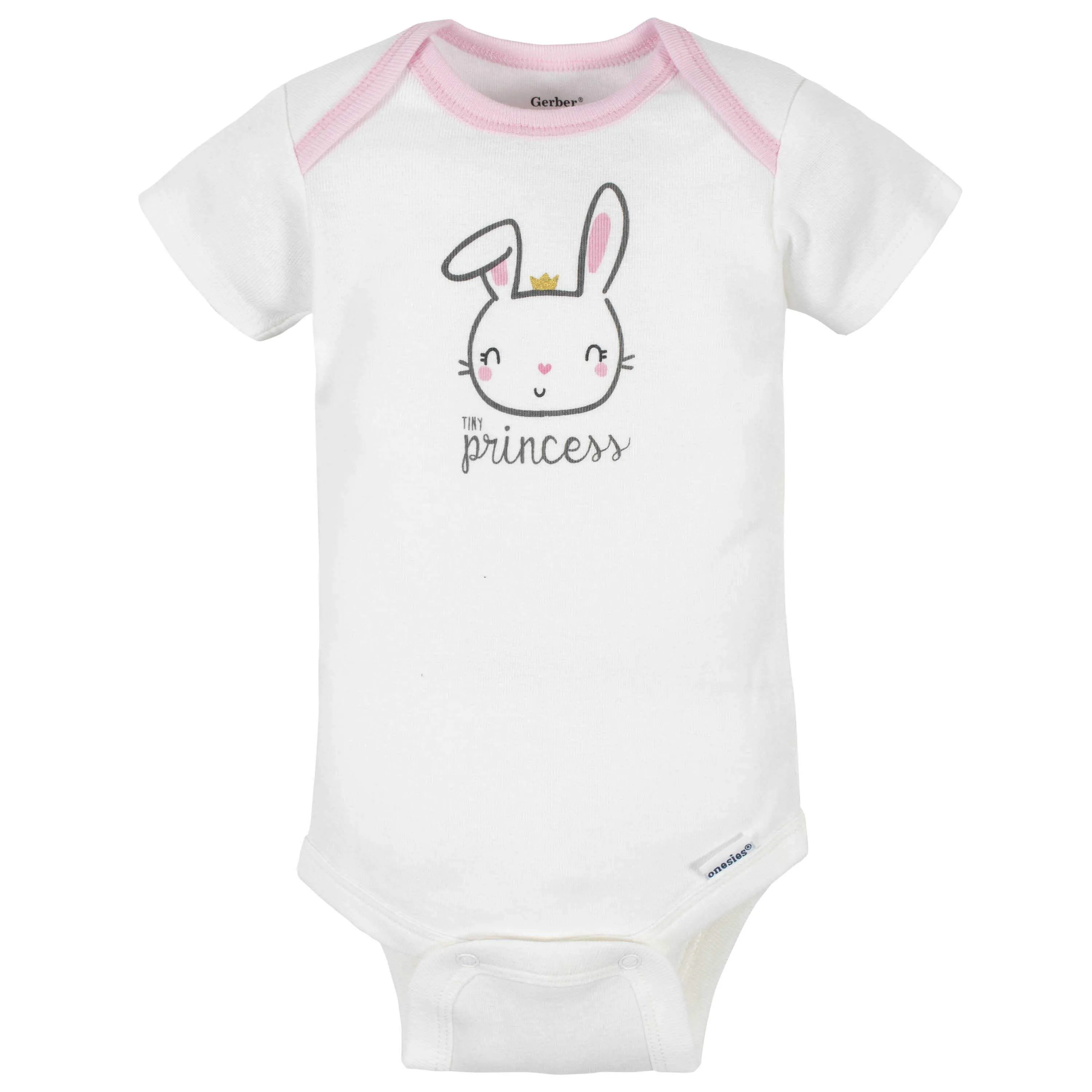 8-Pack Baby Girls Princess Short Sleeve Onesies Bodysuits