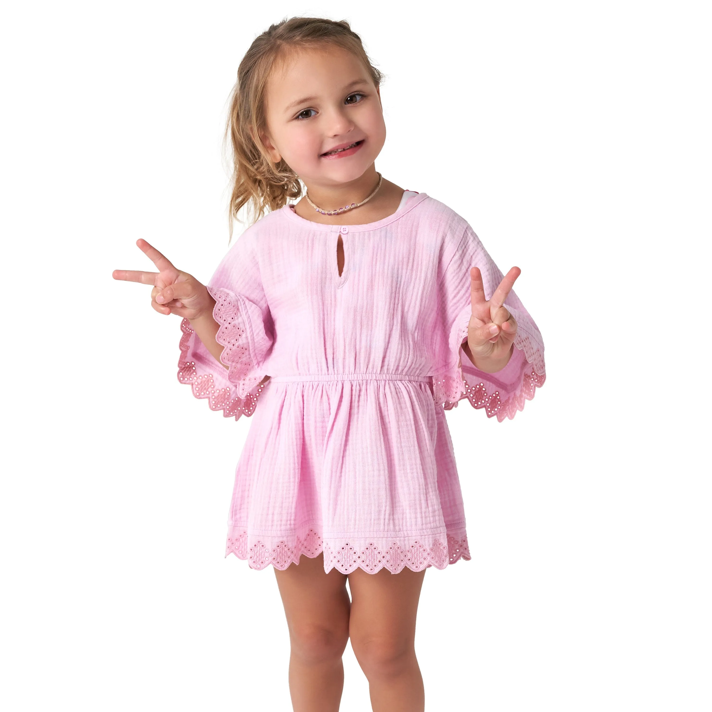 Baby & Toddler Girls Light Pink Woven Kaftan Coverup