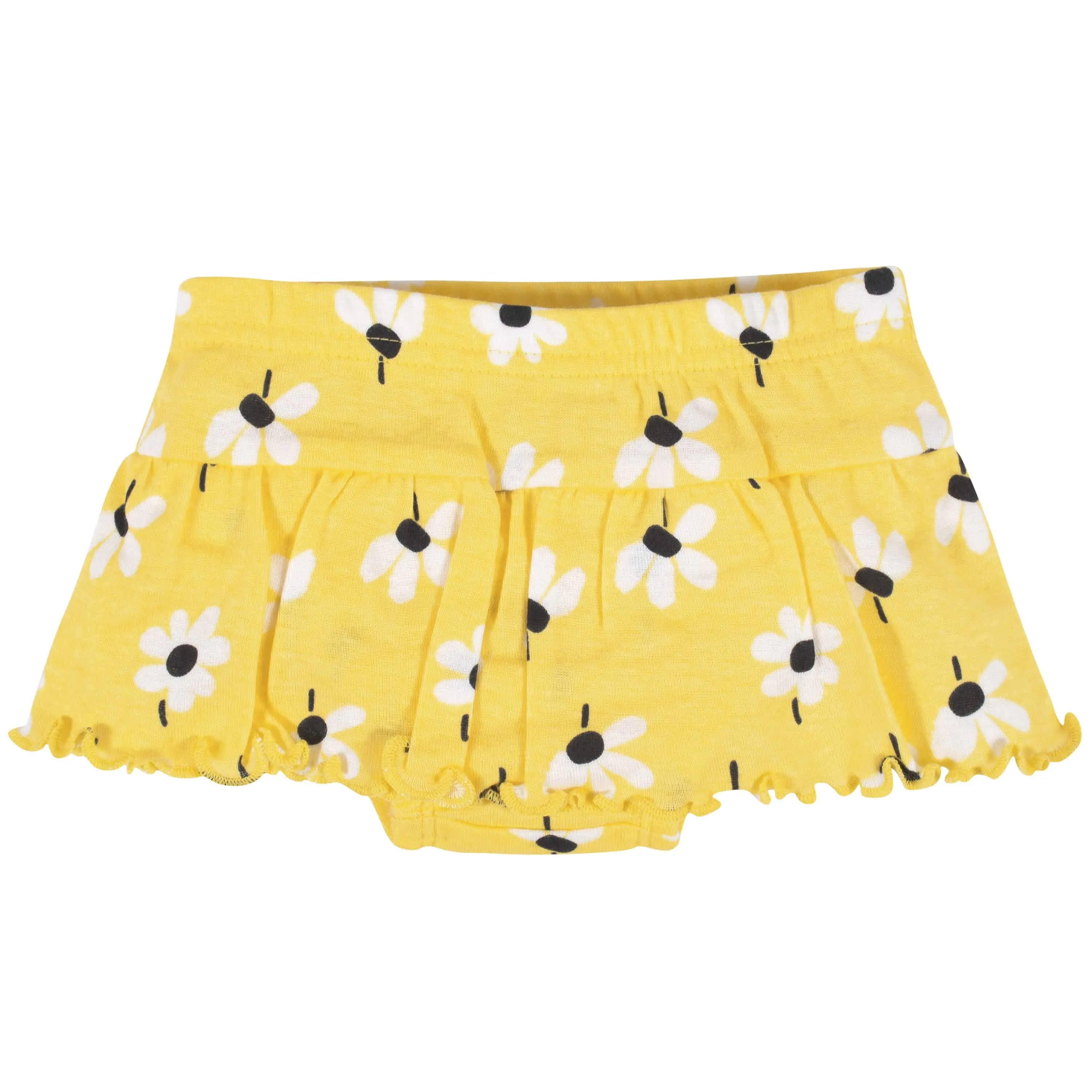 4-Piece Baby Girls Bee Garden Onesies Bodysuit, Tee, Skort & Pant Set