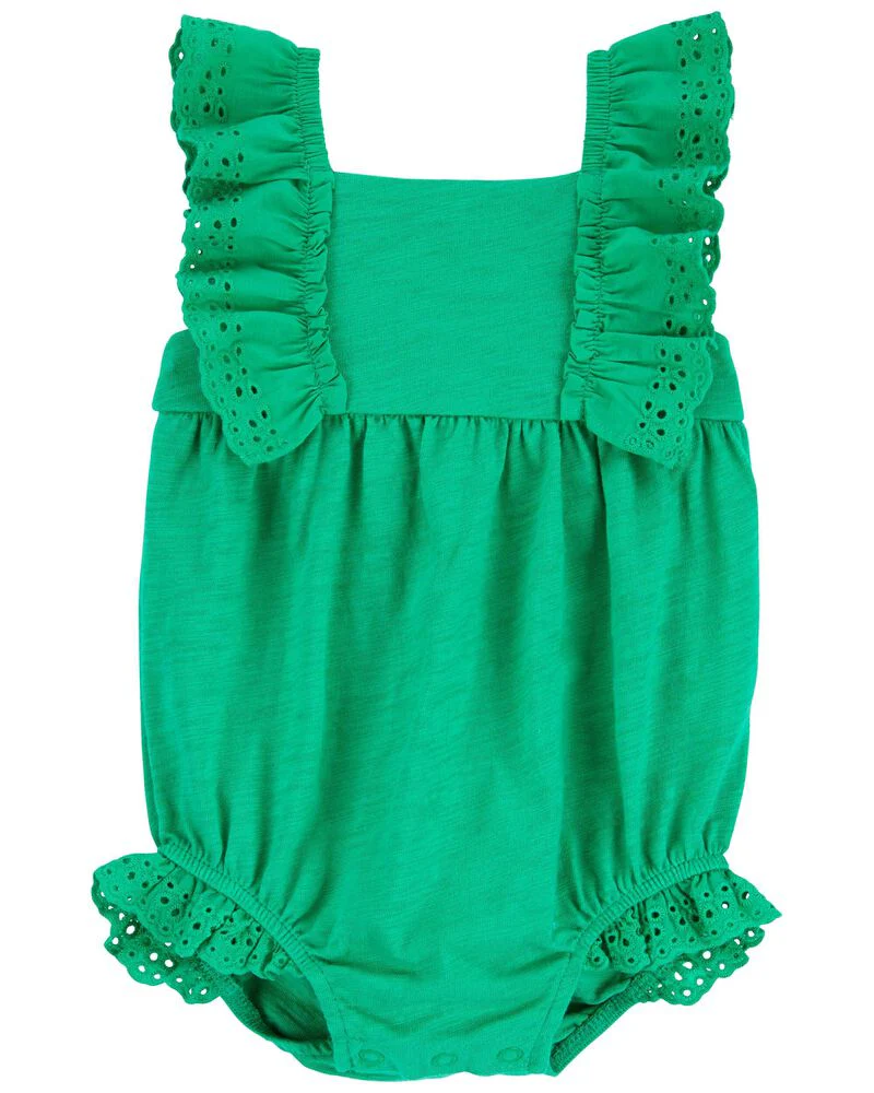 Carter's Eyelet Lace Slub Jersey Bodysuit