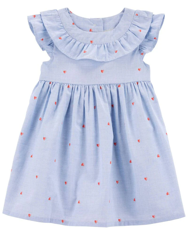 Oshkosh Heart Print Flutter Babydoll Dress