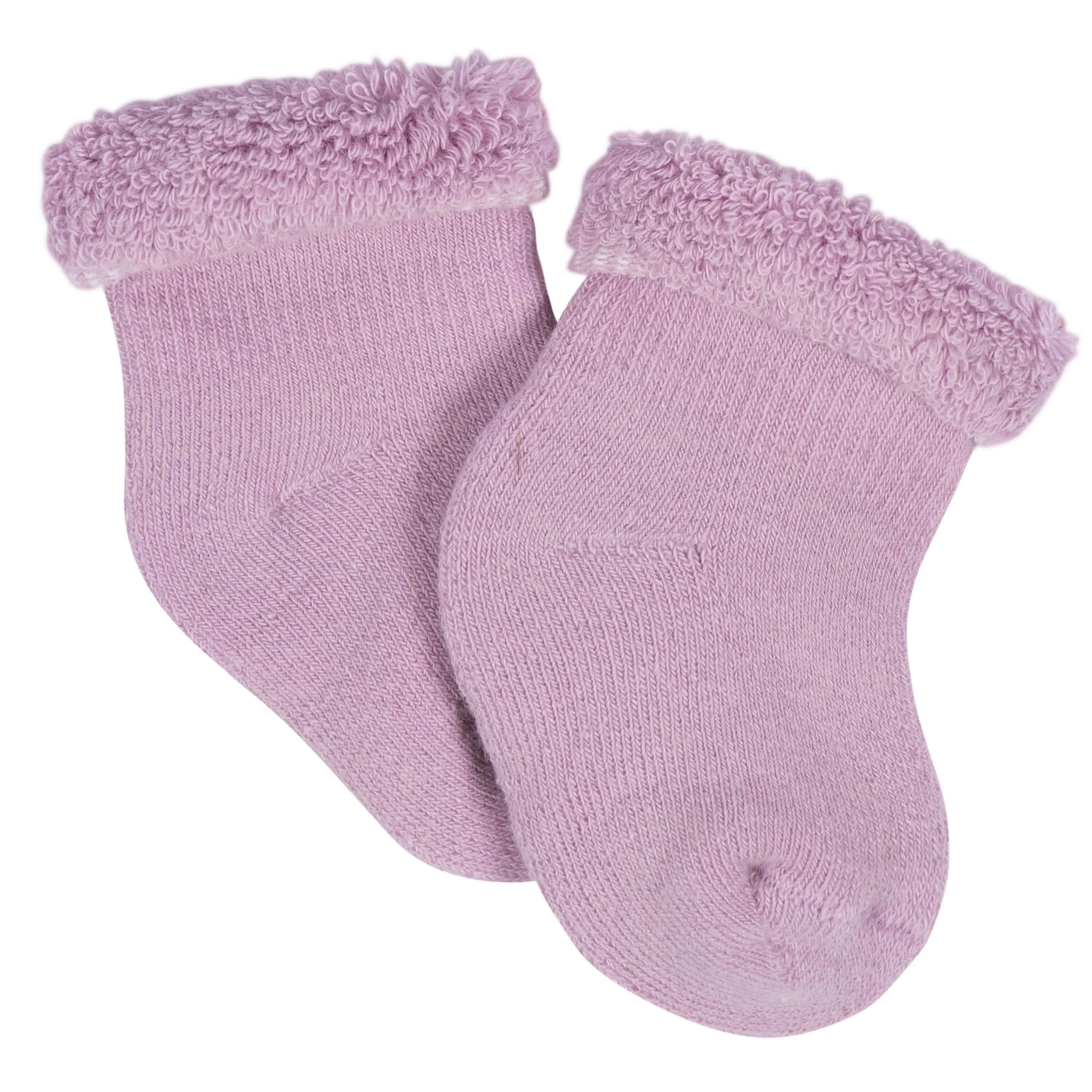 12-Pack Baby Girls Lavender Garden Terry Wiggle Proof Socks