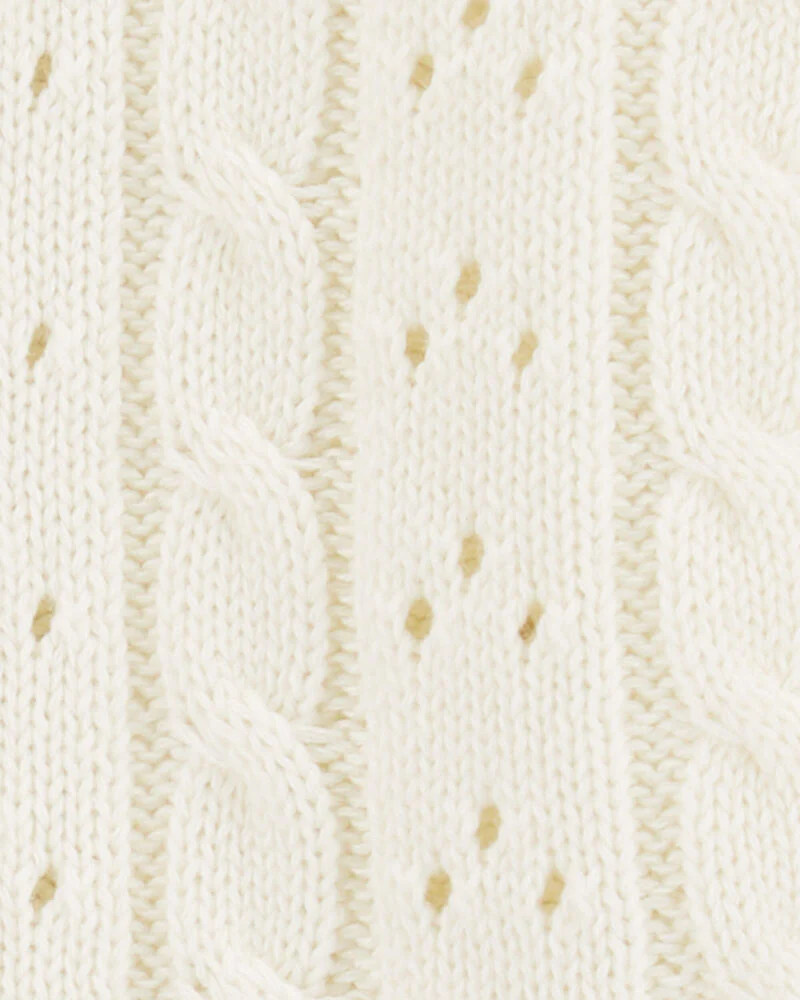 Oshkosh Pointelle Button-Front Sweater Knit Cardigan