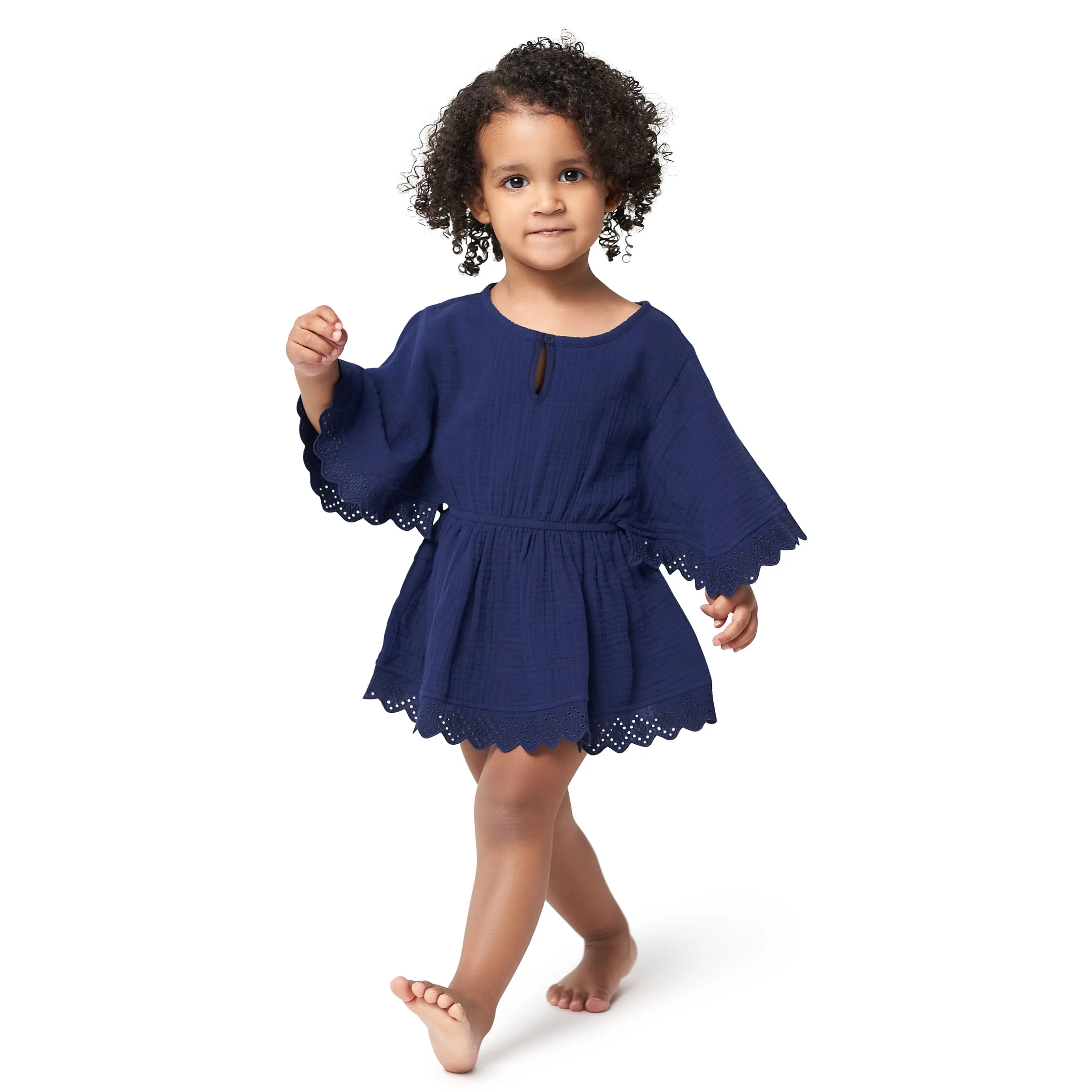 Baby & Toddler Girls Navy Woven Kaftan Coverup