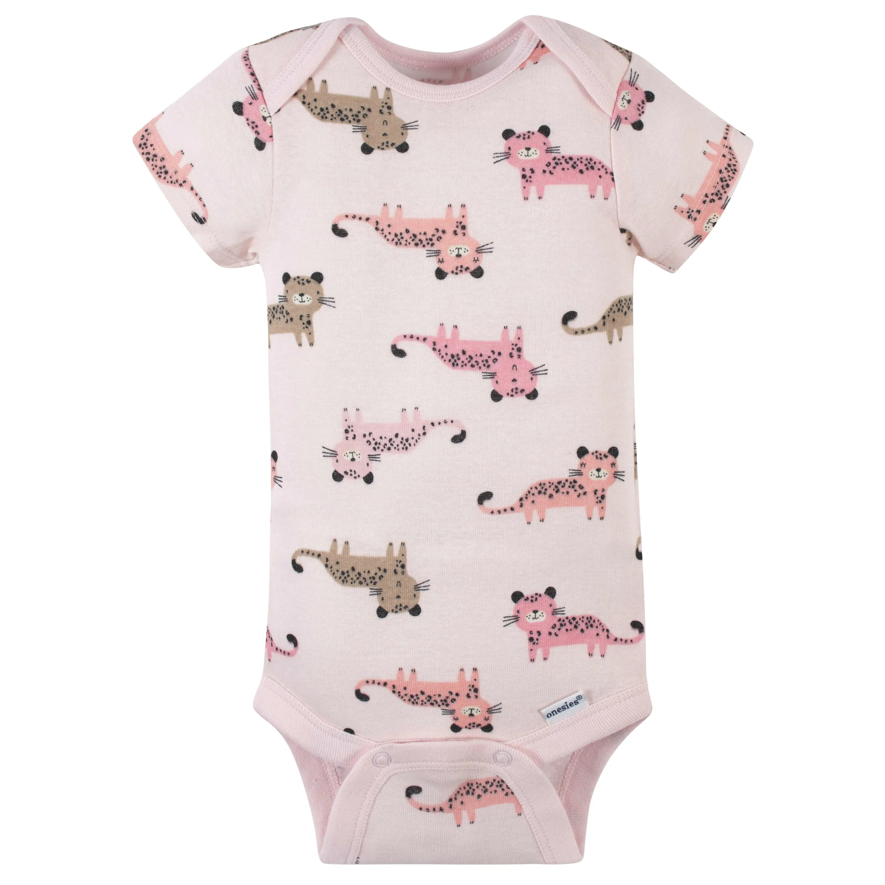 8-Pack Baby Girls Leopard Short Sleeve Onesies Bodysuits