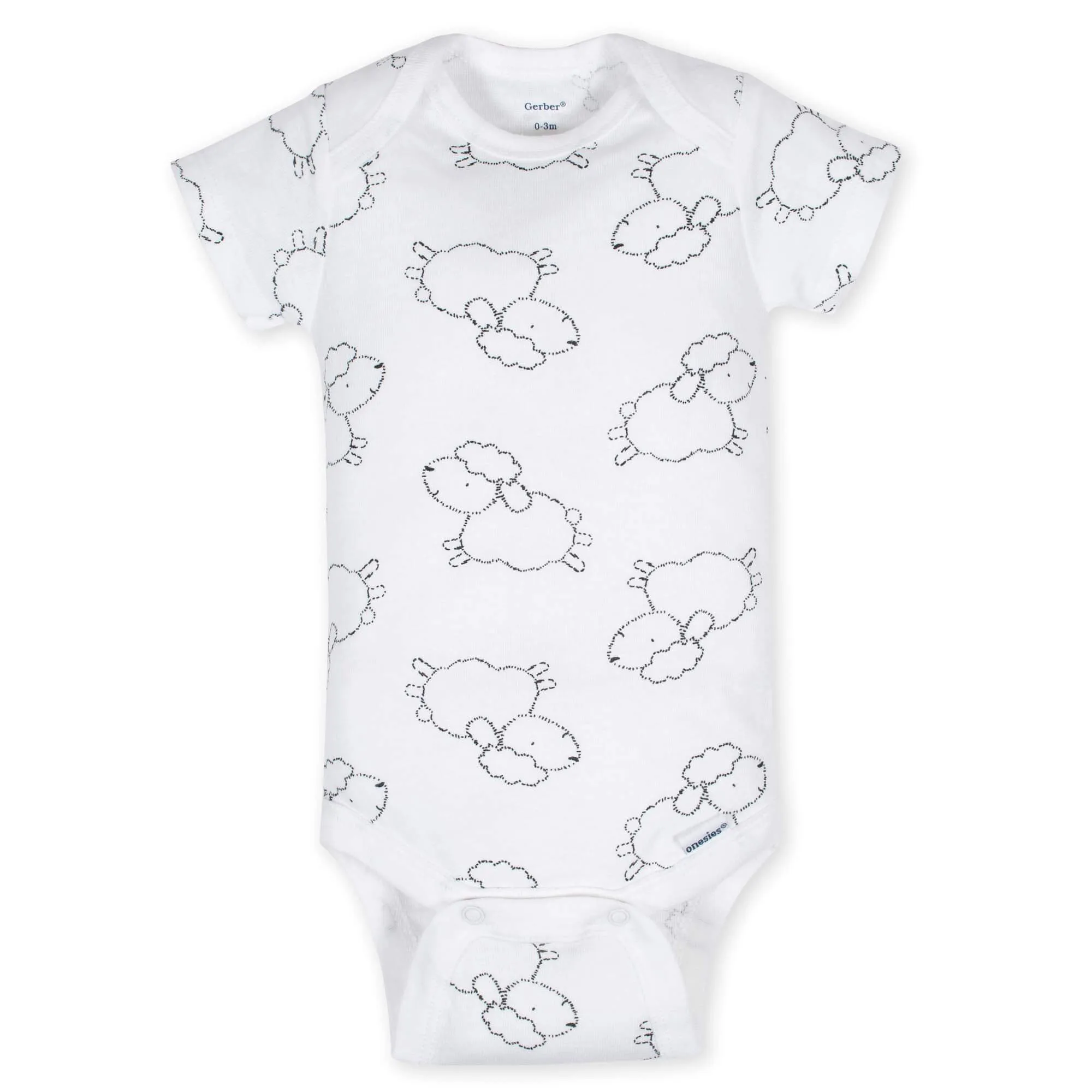 5-Pack Baby Neutral Lamb Short Sleeve Onesies Bodysuits