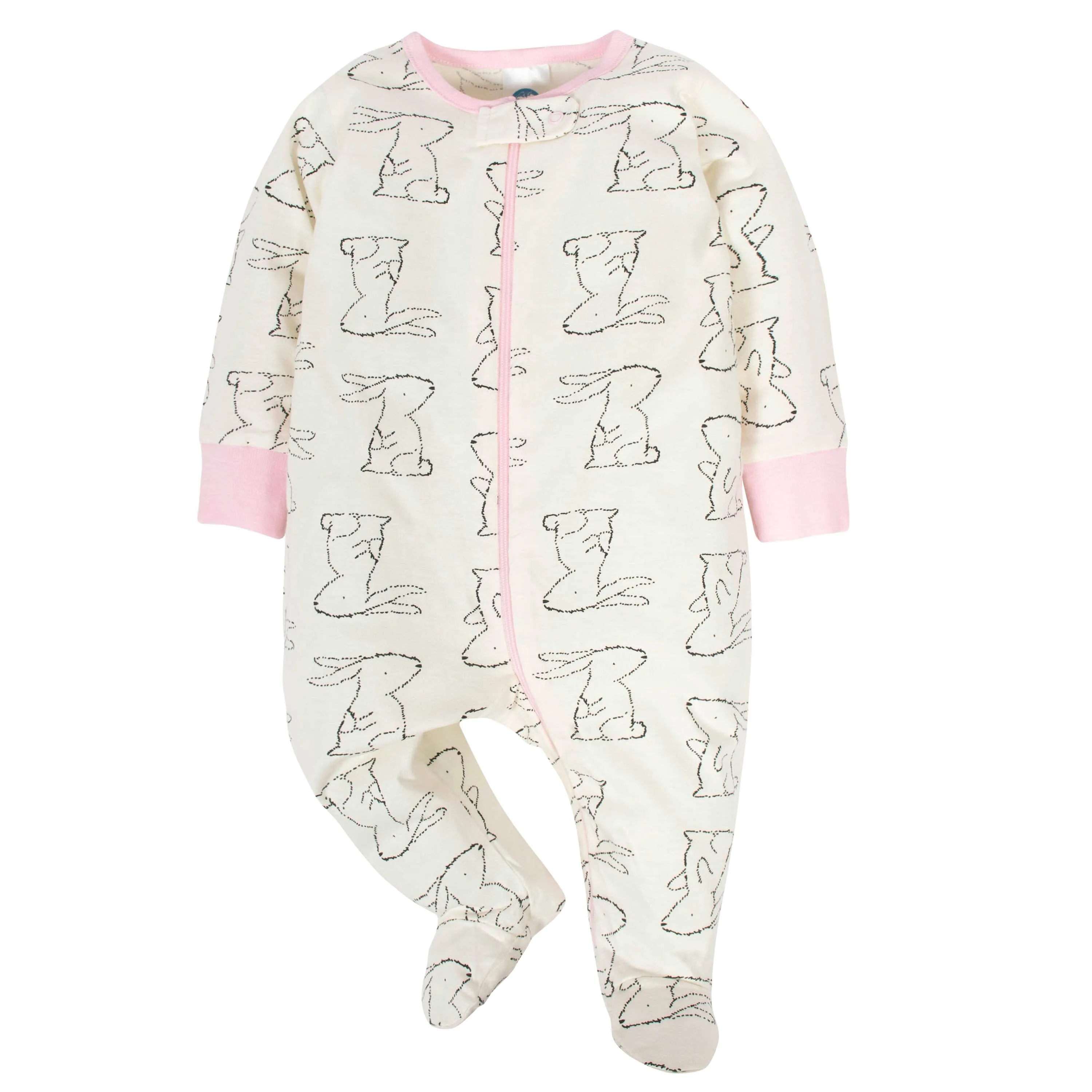 4-Pack Baby Girls Bunny Zip Front Sleep ‘N Plays