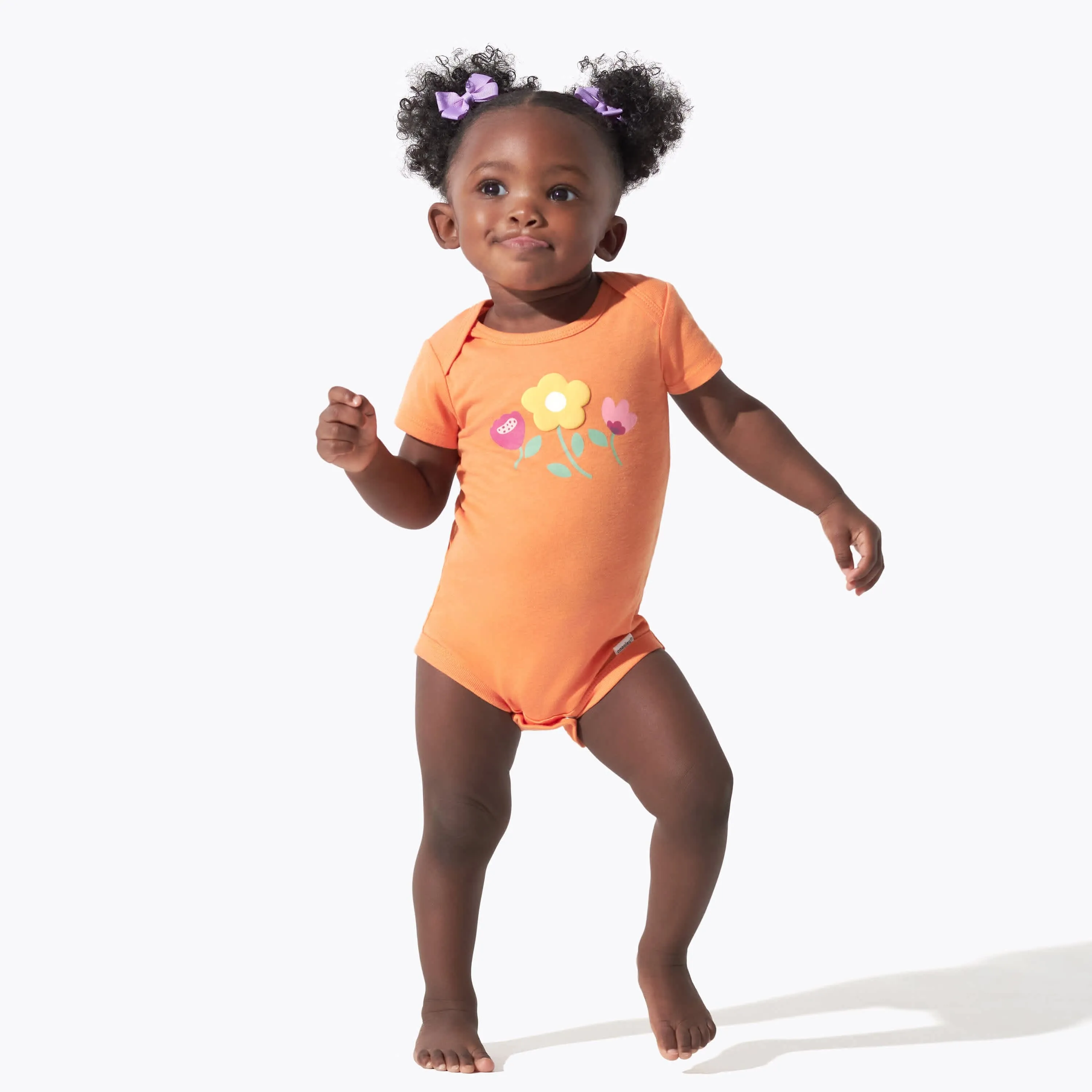 8-Pack Baby Girls Floral Fox Short Sleeve Onesies Bodysuits