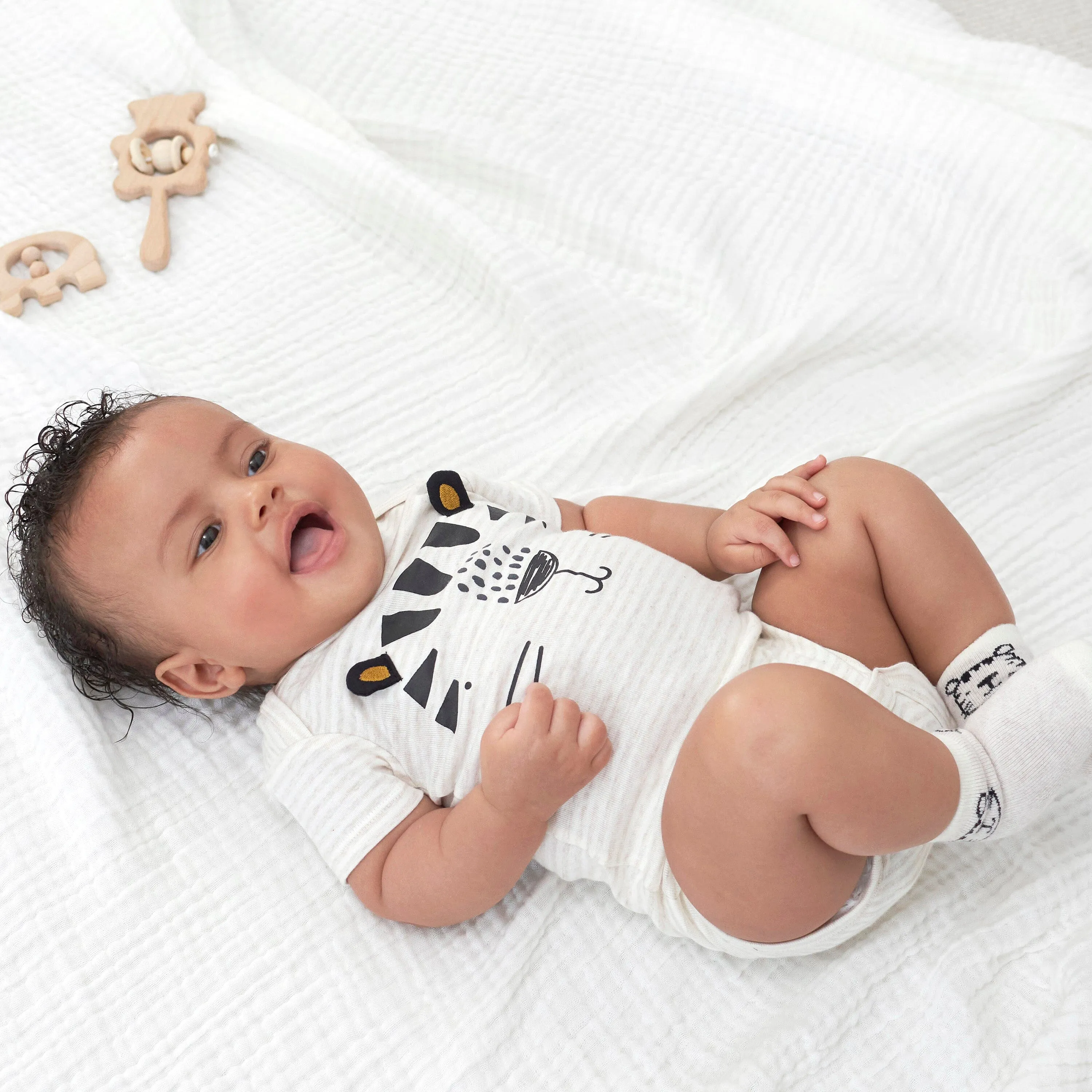 8-Pack Baby Boys Tiger Short Sleeve Onesies Bodysuits