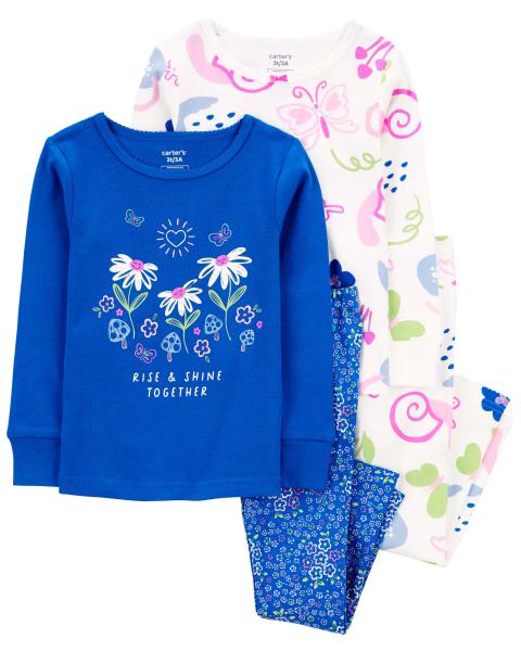 Carter's 2-Pack, 4-Piece Blue Floral Print Pyjama Set