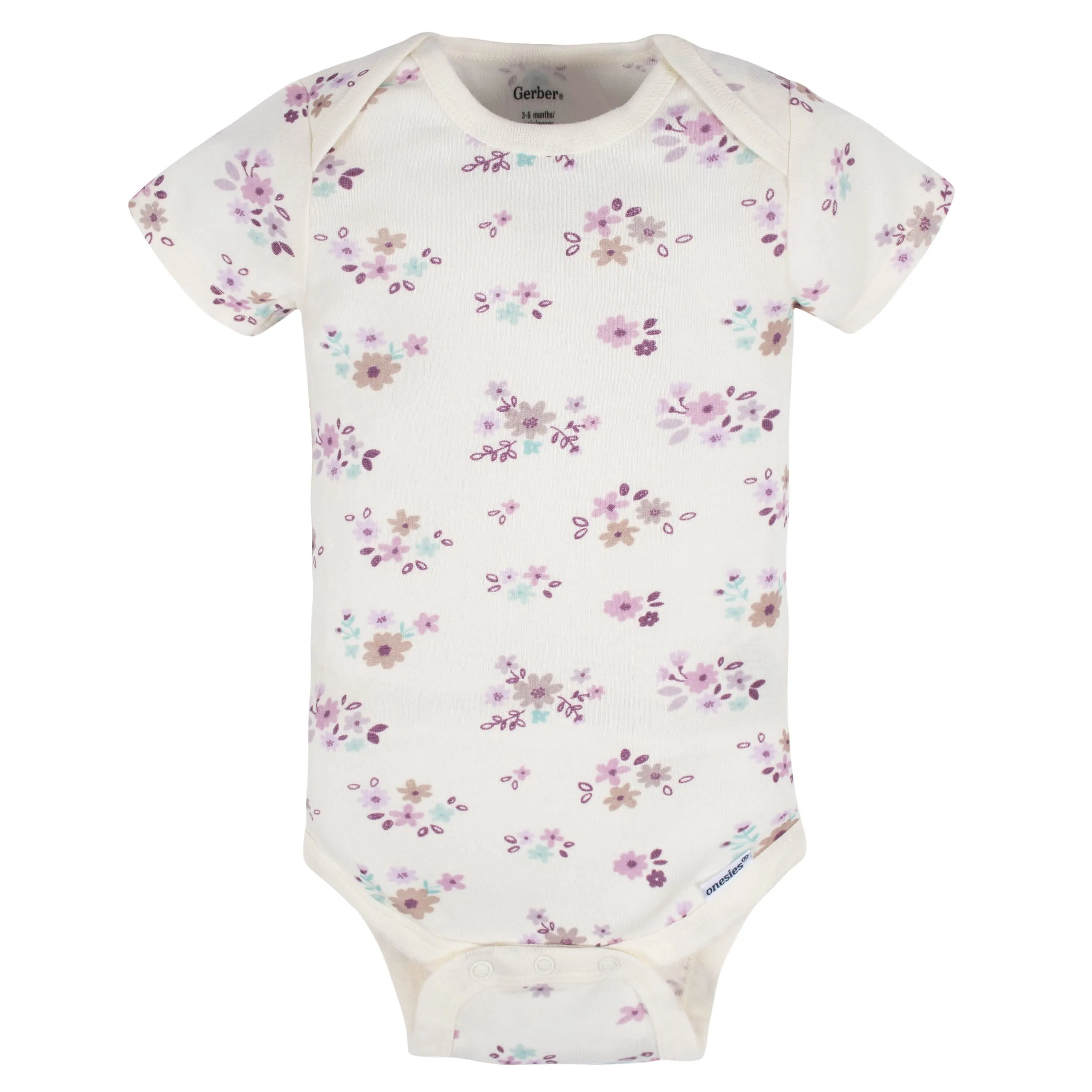 8-Pack Baby Girls Lavender Garden Onesies Bodysuits