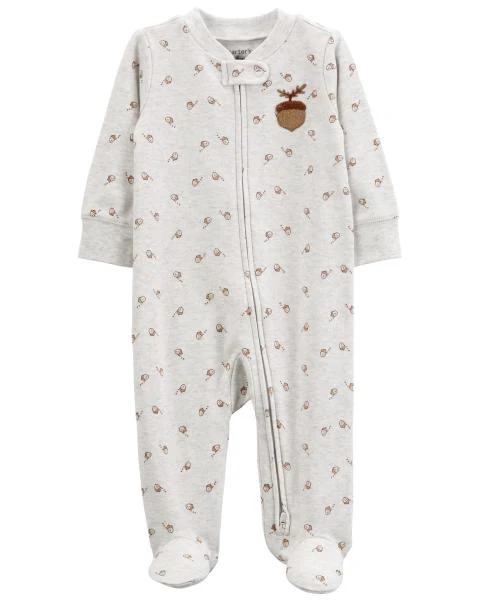 Carter's Baby Acorn 2-Way Zip Cotton Blend Sleep & Play