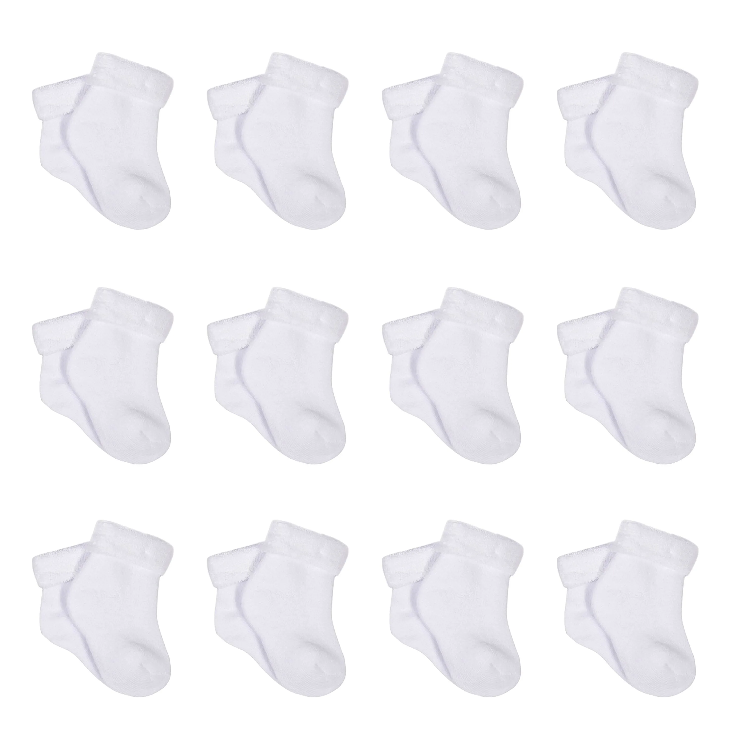 12-Pack White Terry Socks