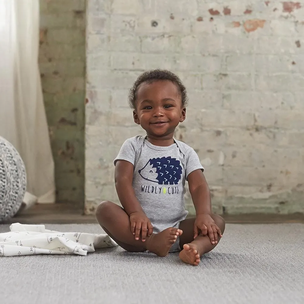 5-Pack Boys Hedgehog Short Sleeve Onesies Bodysuits