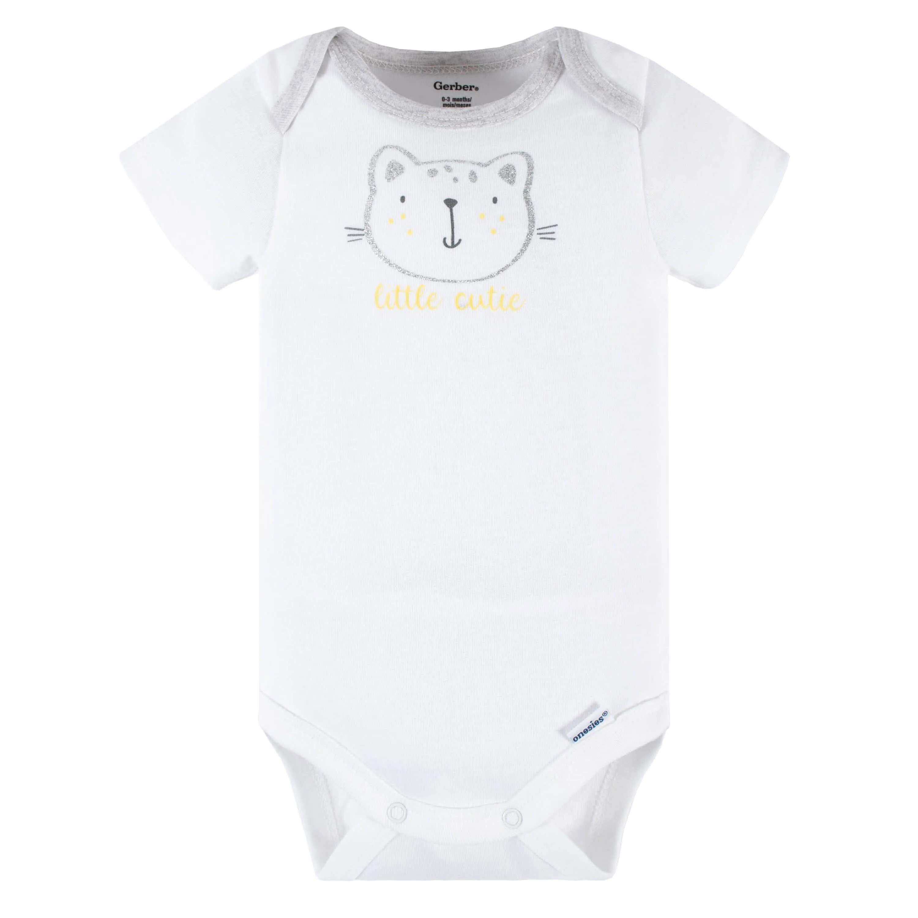 3-Piece Baby Girls Purrfectly Wild Short Sleeve Onesies Bodysuits & Pants Set