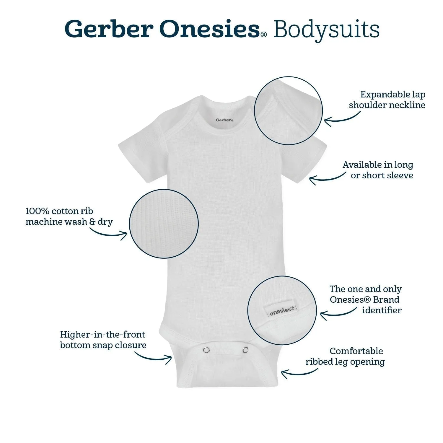 5-Pack Grey Onesies Bodysuits