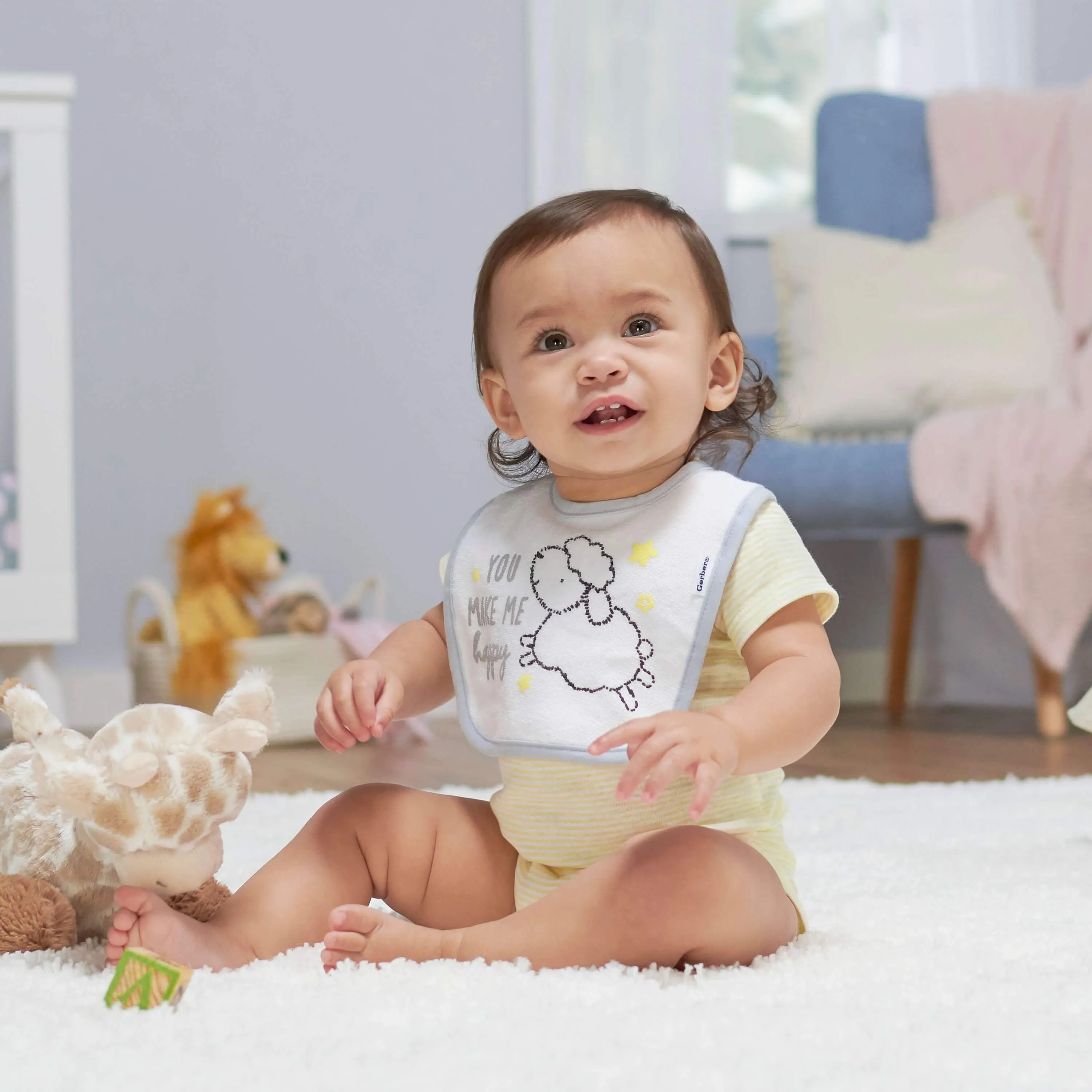 5-Pack Baby Neutral Lamb Short Sleeve Onesies Bodysuits