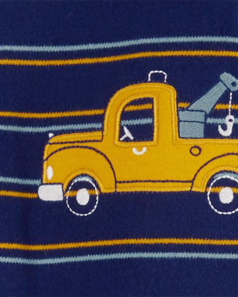 Carter's Striped Truck 2-Way Zip Cotton Sleep and Play