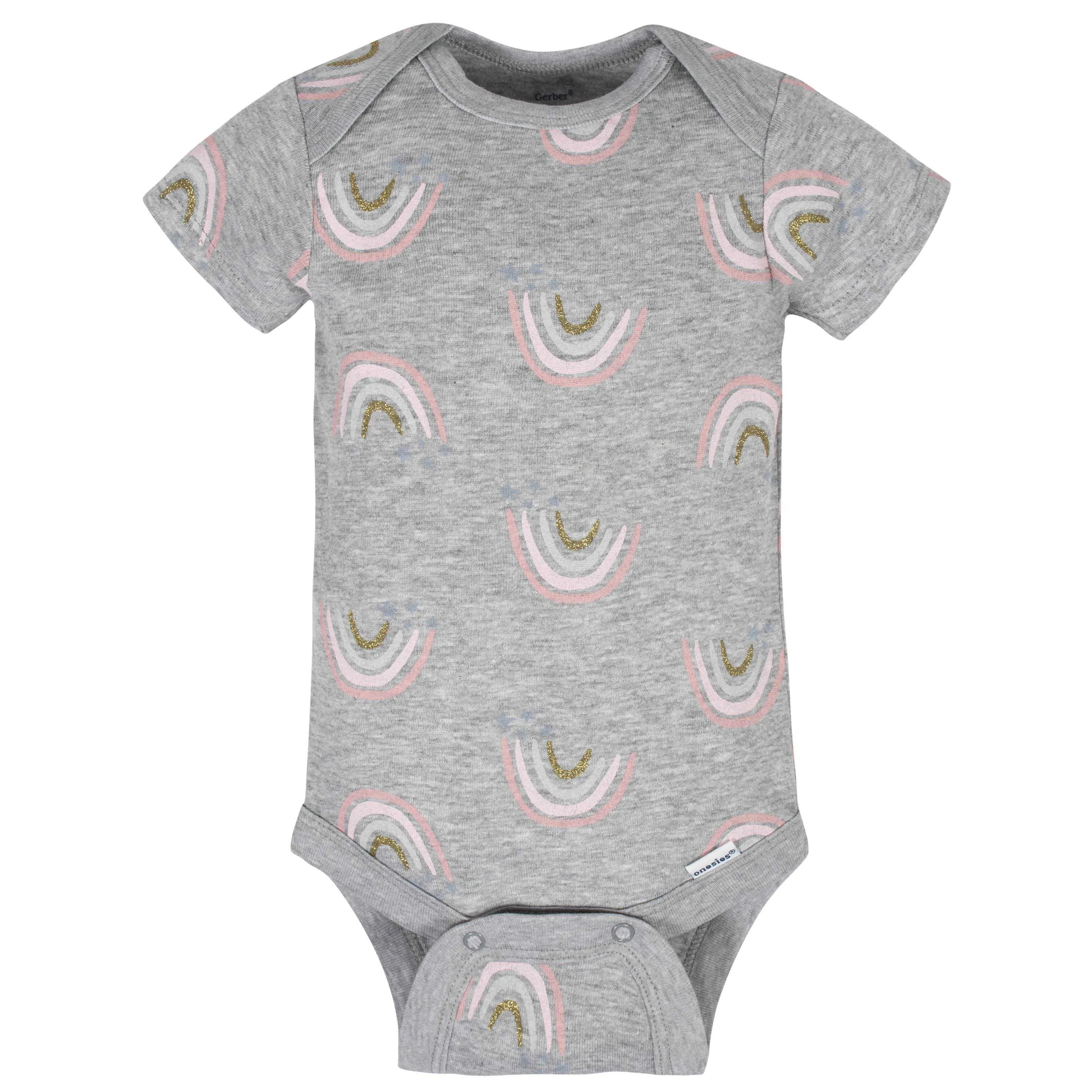 8-Pack Baby Girls Bear Short Sleeve Onesies Bodysuits