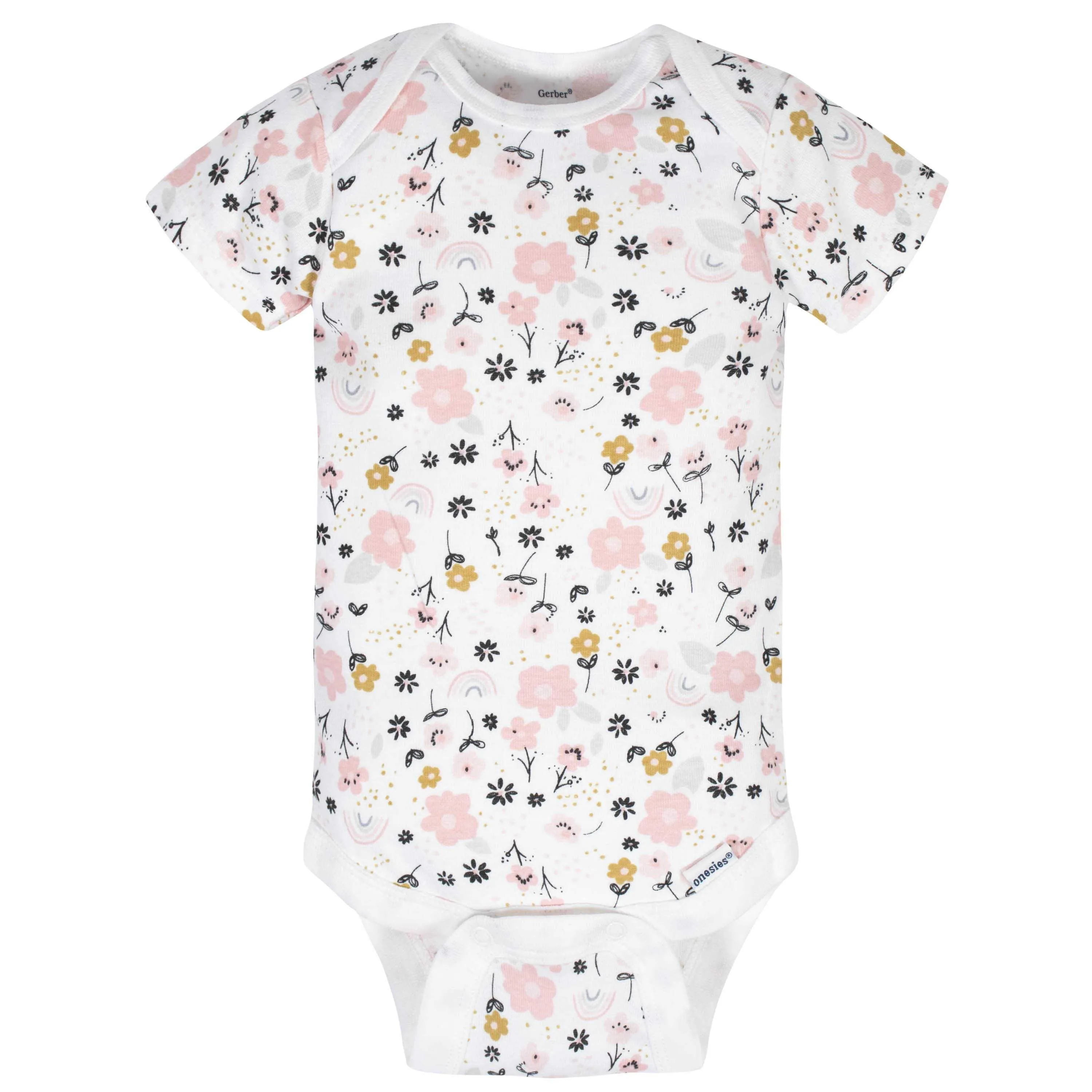 8-Pack Baby Girls Bear Short Sleeve Onesies Bodysuits
